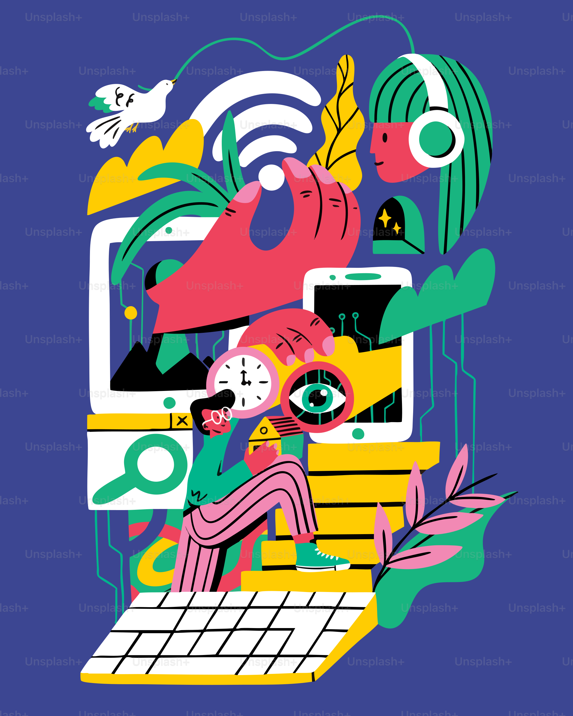 Abstract illustration of technology and connectivity