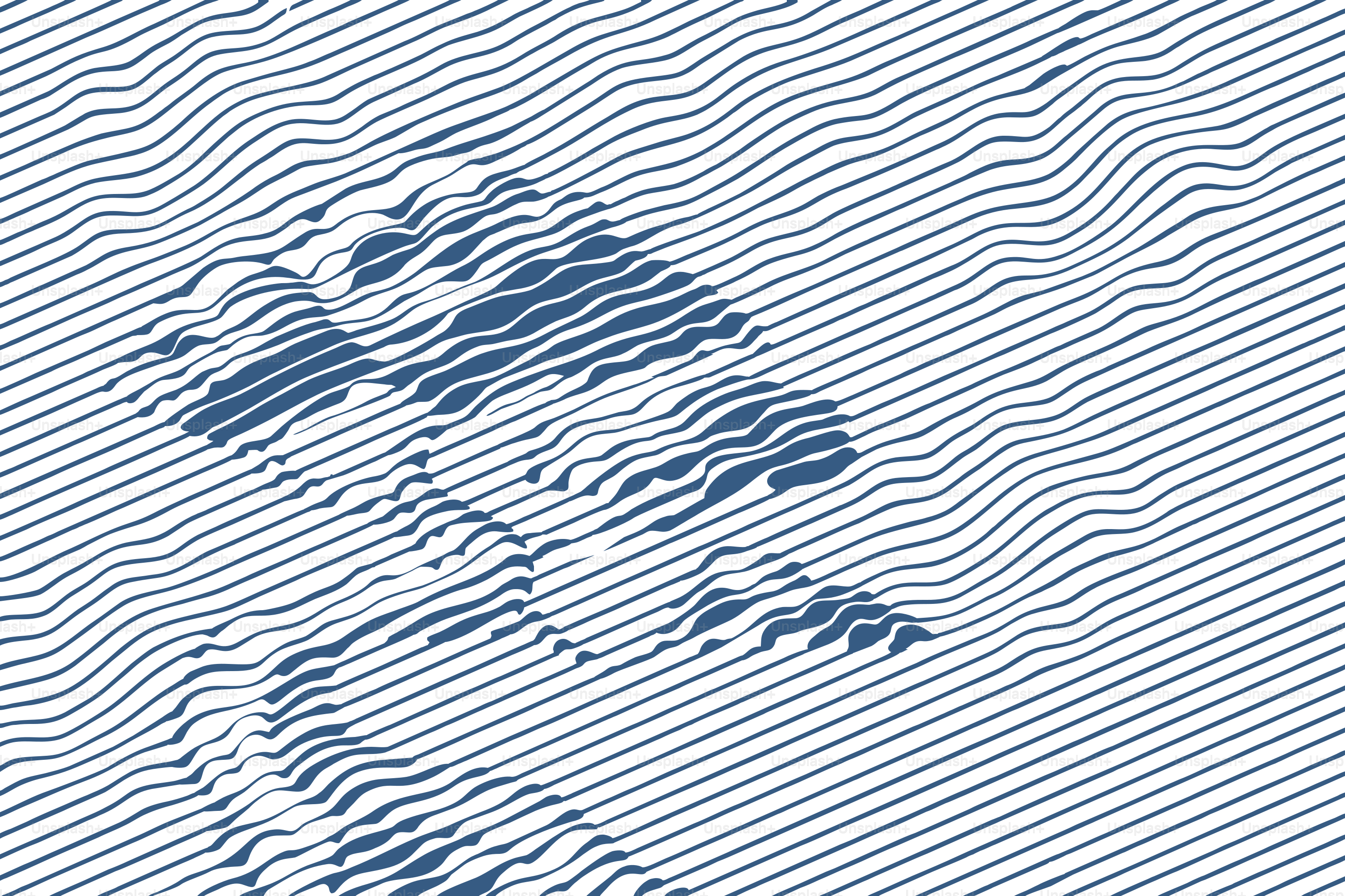 Abstrakte blaue und weiße wellenförmige Linien, die eine Form bilden