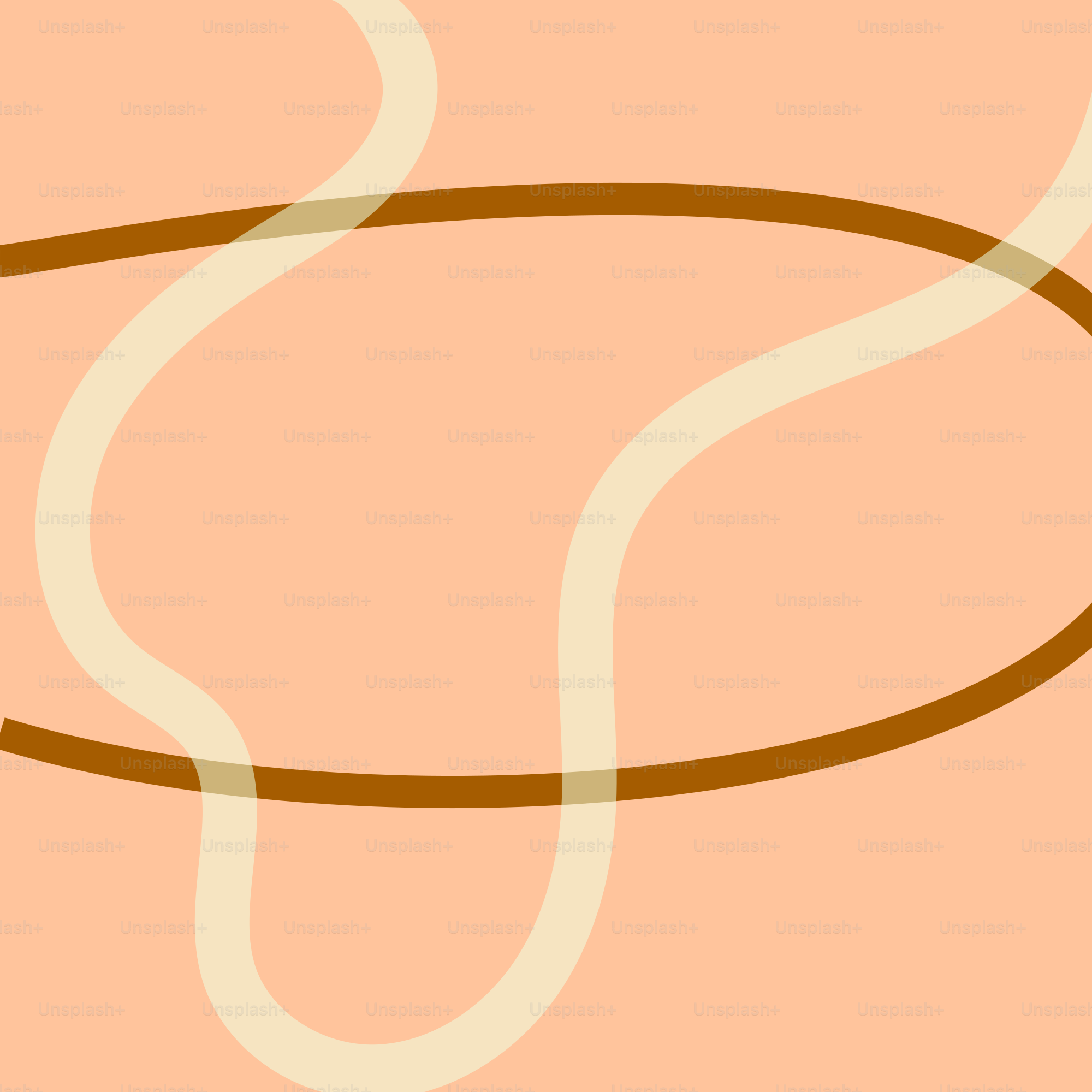 Abstract curved lines on a peach background