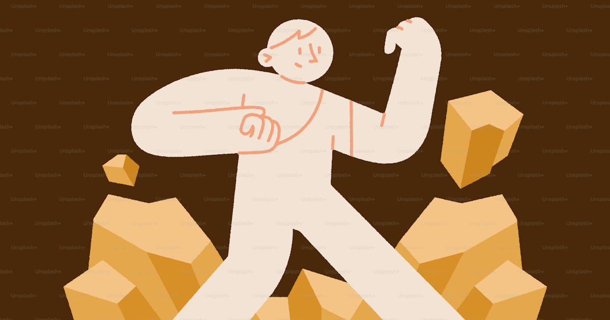 Stylized figure breaking through rocks with power vector – Earth Image ...