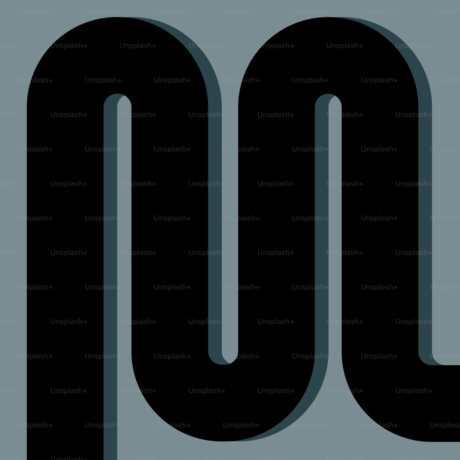 灰色の背景に抽象的な黒い波状線