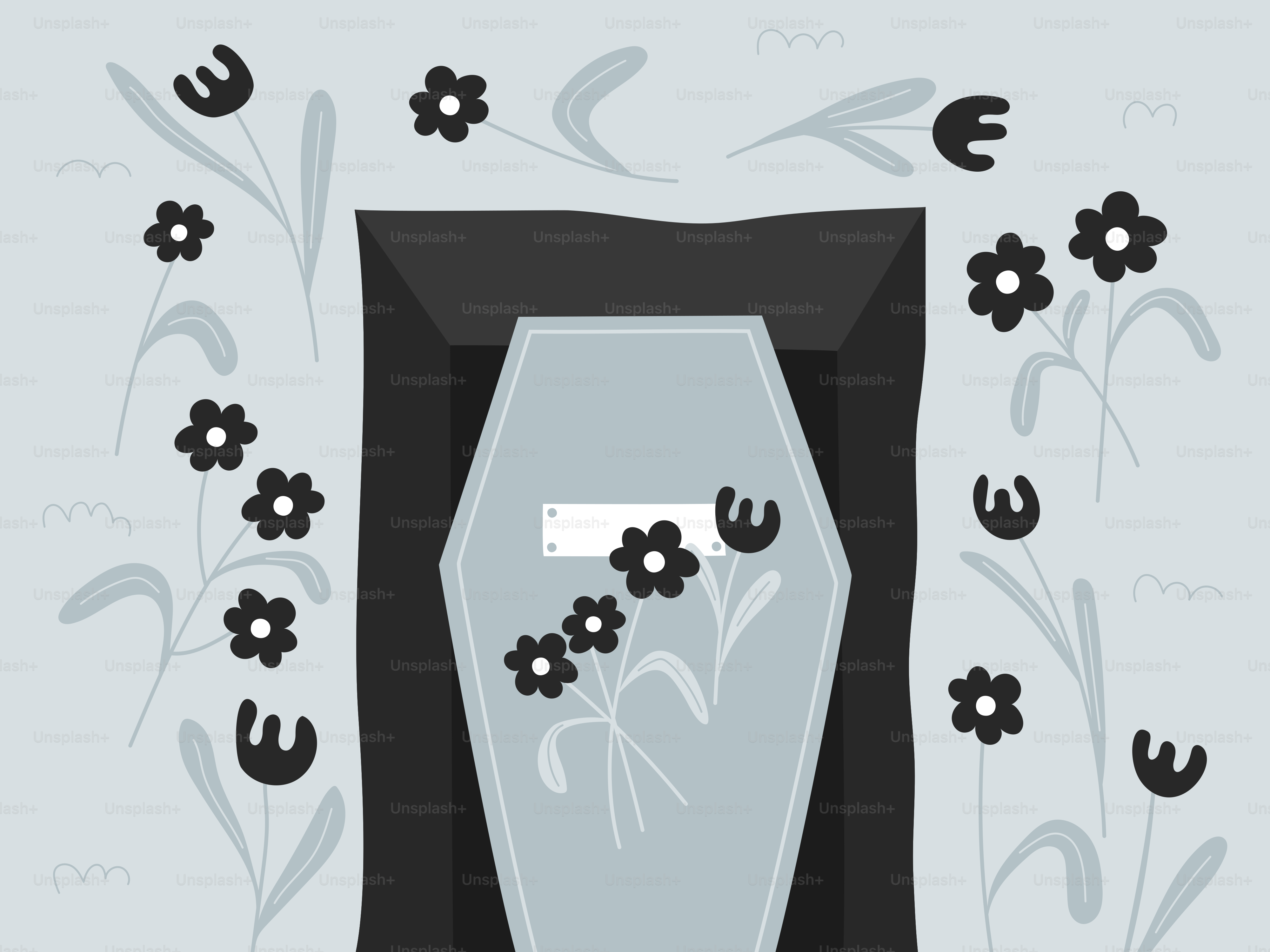 A coffin with flowers in a dark frame. vector – Flowers Image on Unsplash