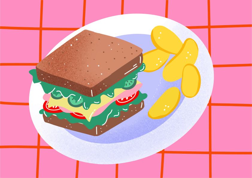 A sandwich with chips on a plate.