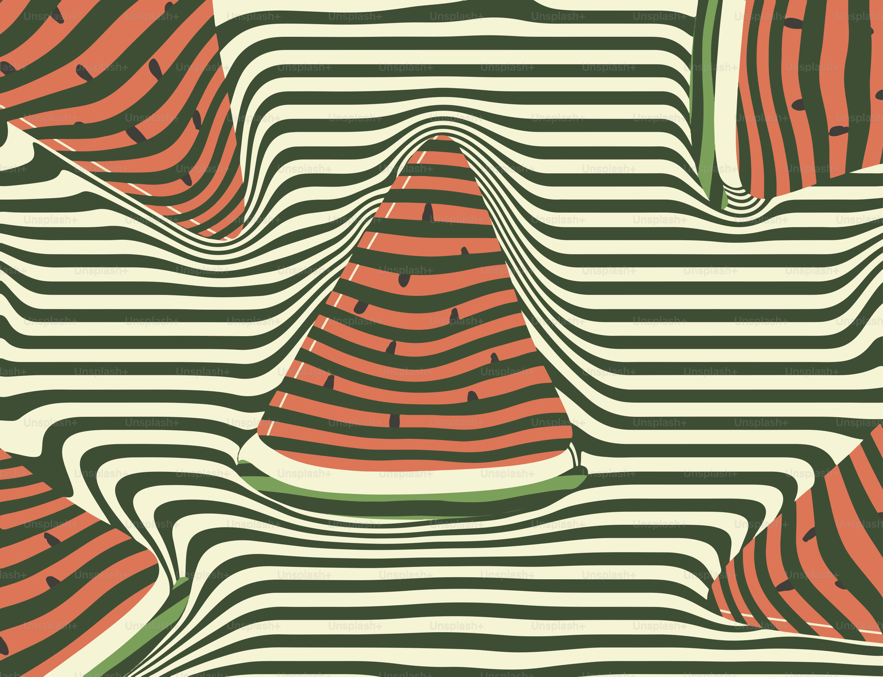 Abstract watermelon slices with wavy stripes pattern vector – Green ...
