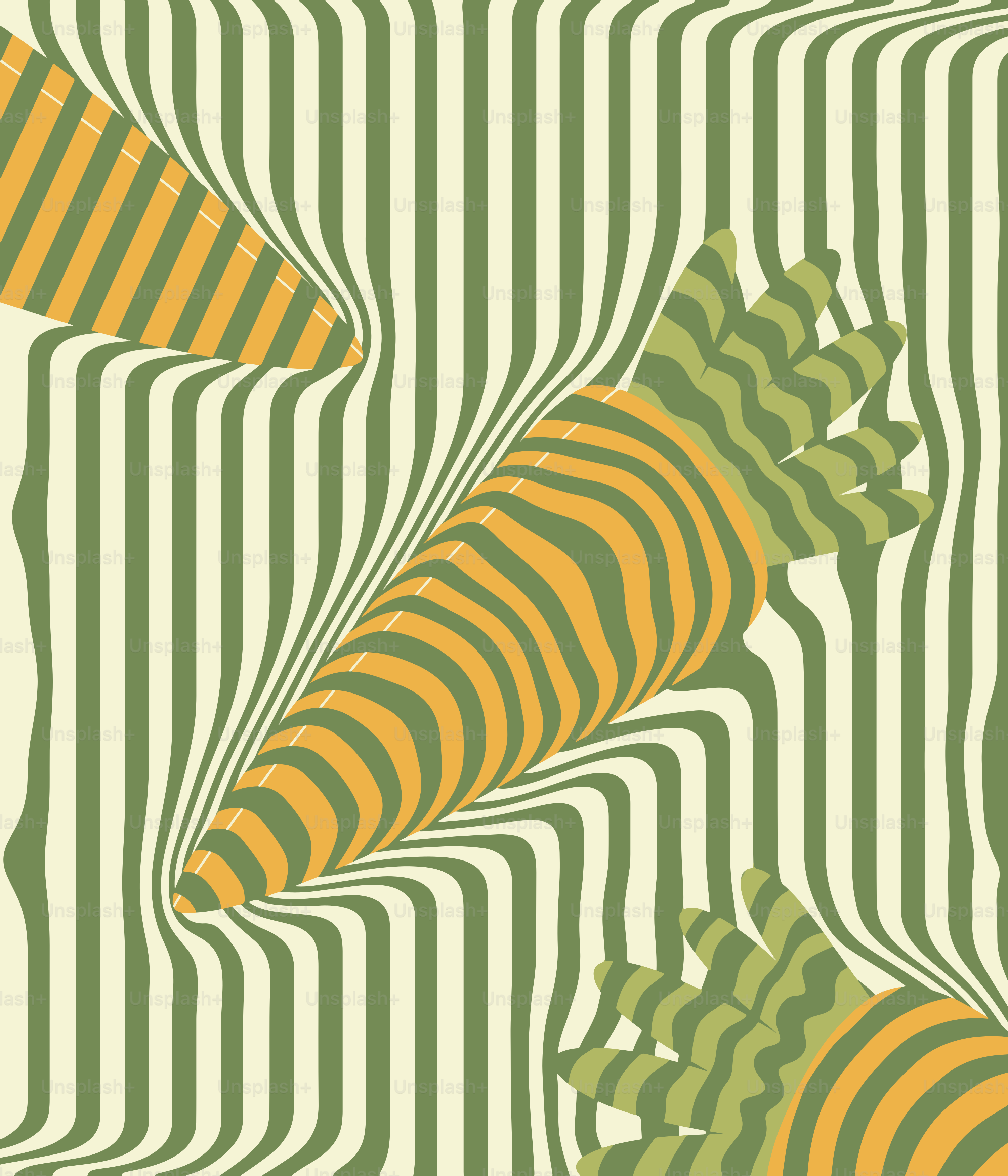 Abstract carrots with wavy green and orange stripes vector – Abstract ...