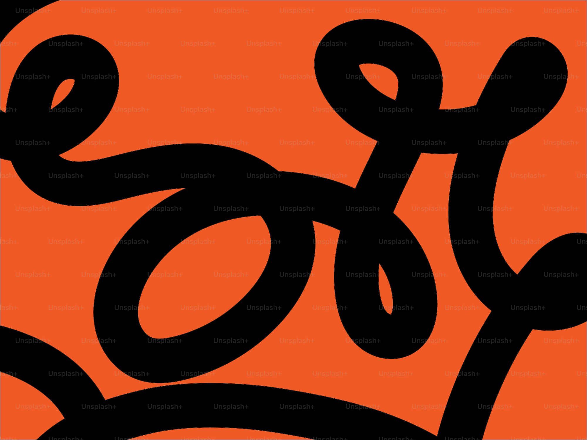 Lignes abstraites noires sur fond orange