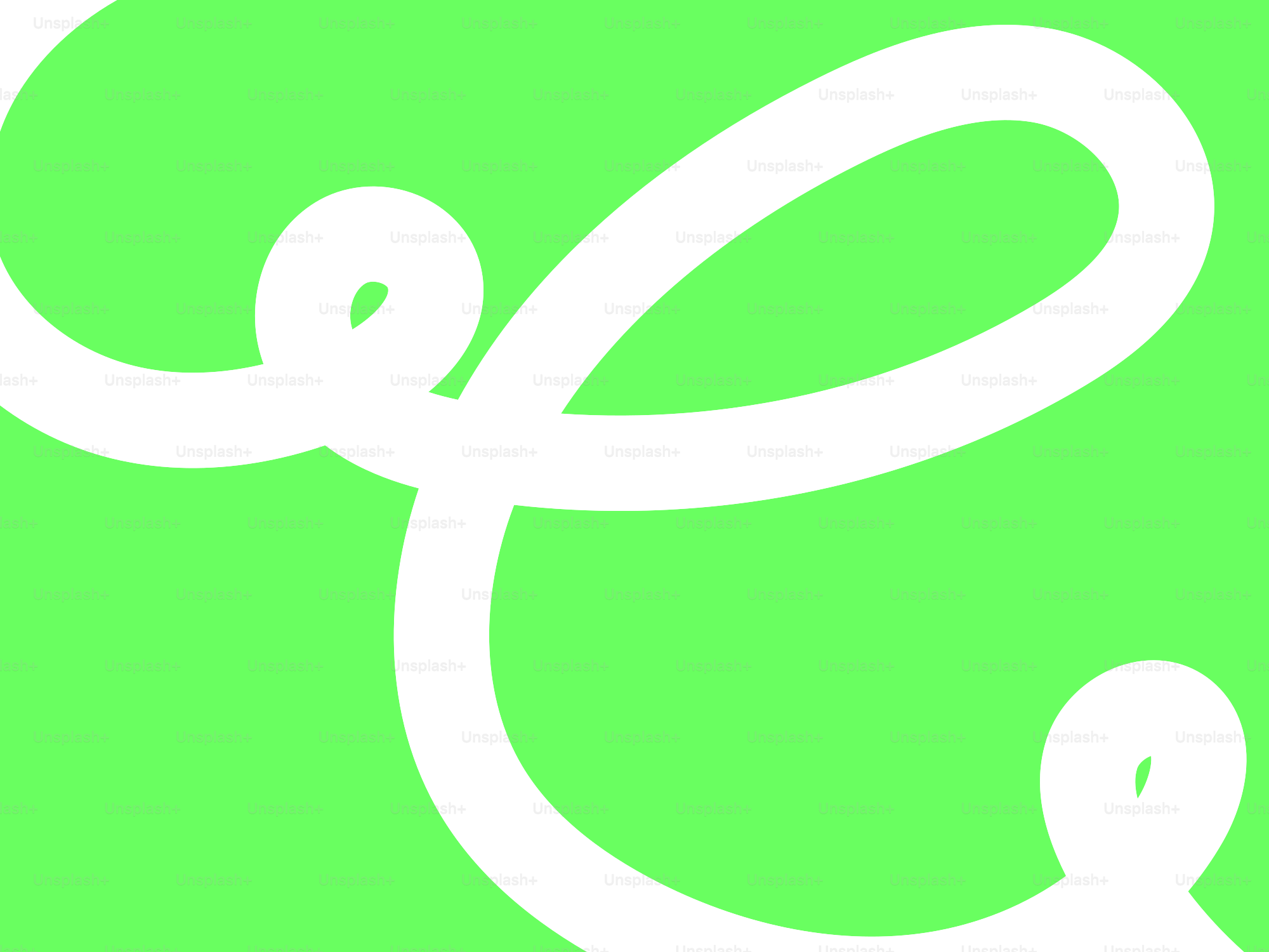 White cursive letter on a green background