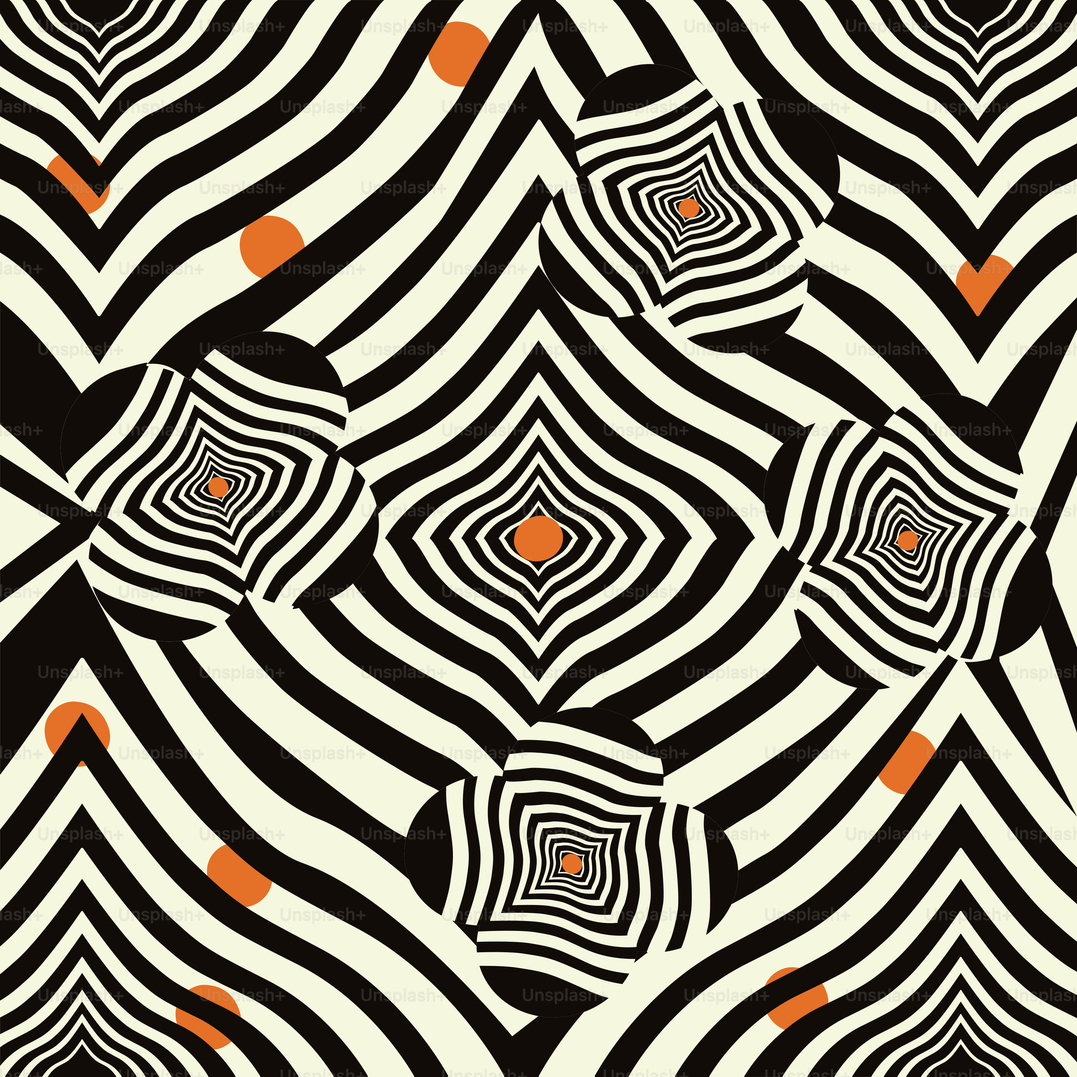 Illusione ottica astratta con strisce bianche e nere