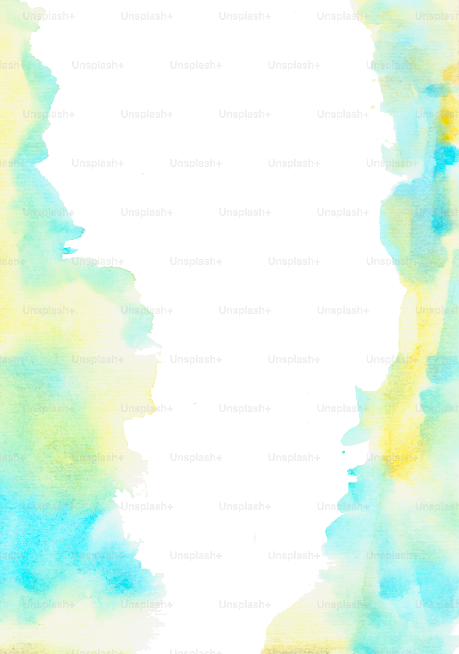 Acuarelas abstractas salpicaduras en amarillo y azul.