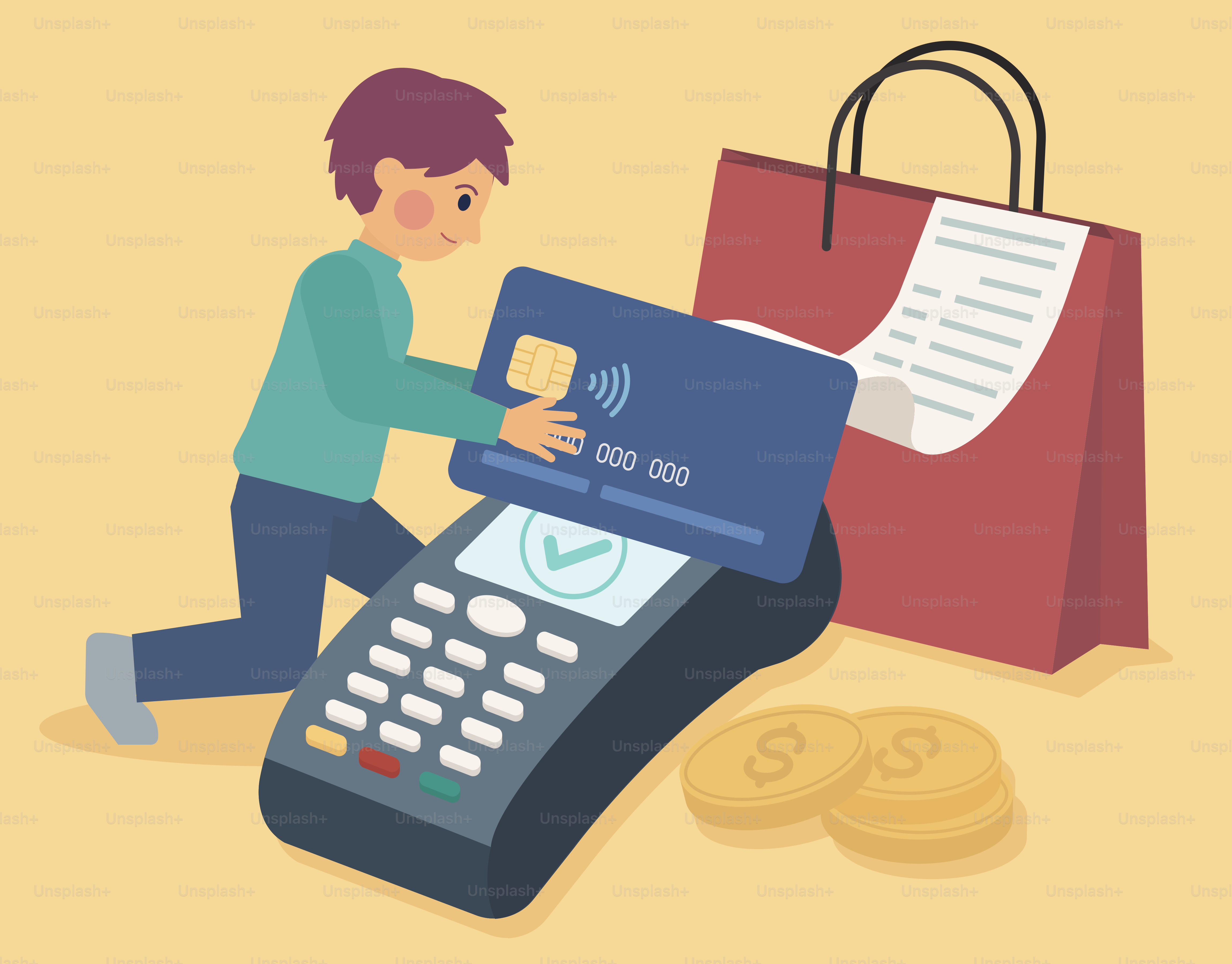 Uomo che paga con carta di credito al punto vendita