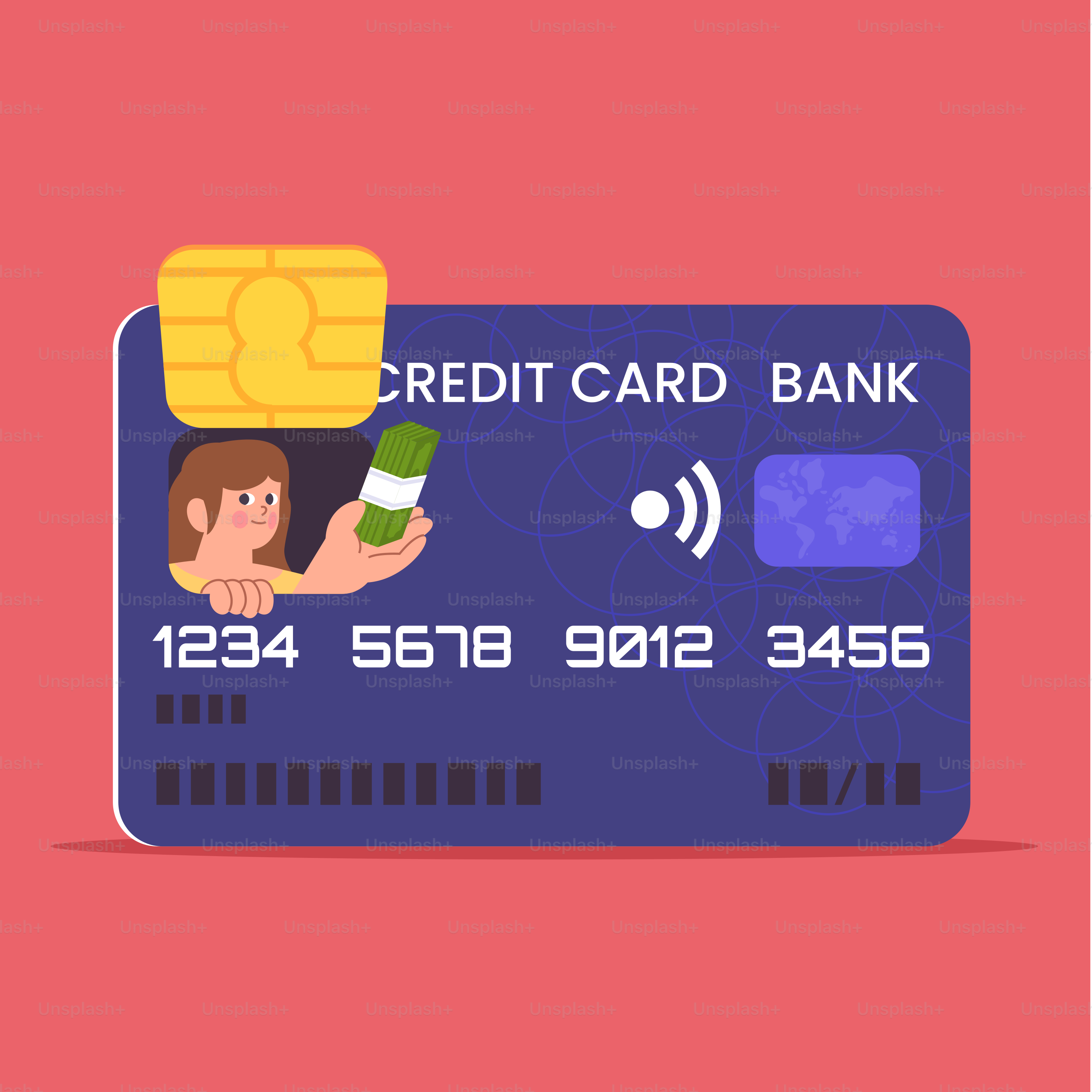 Person holding money with credit card and chip.