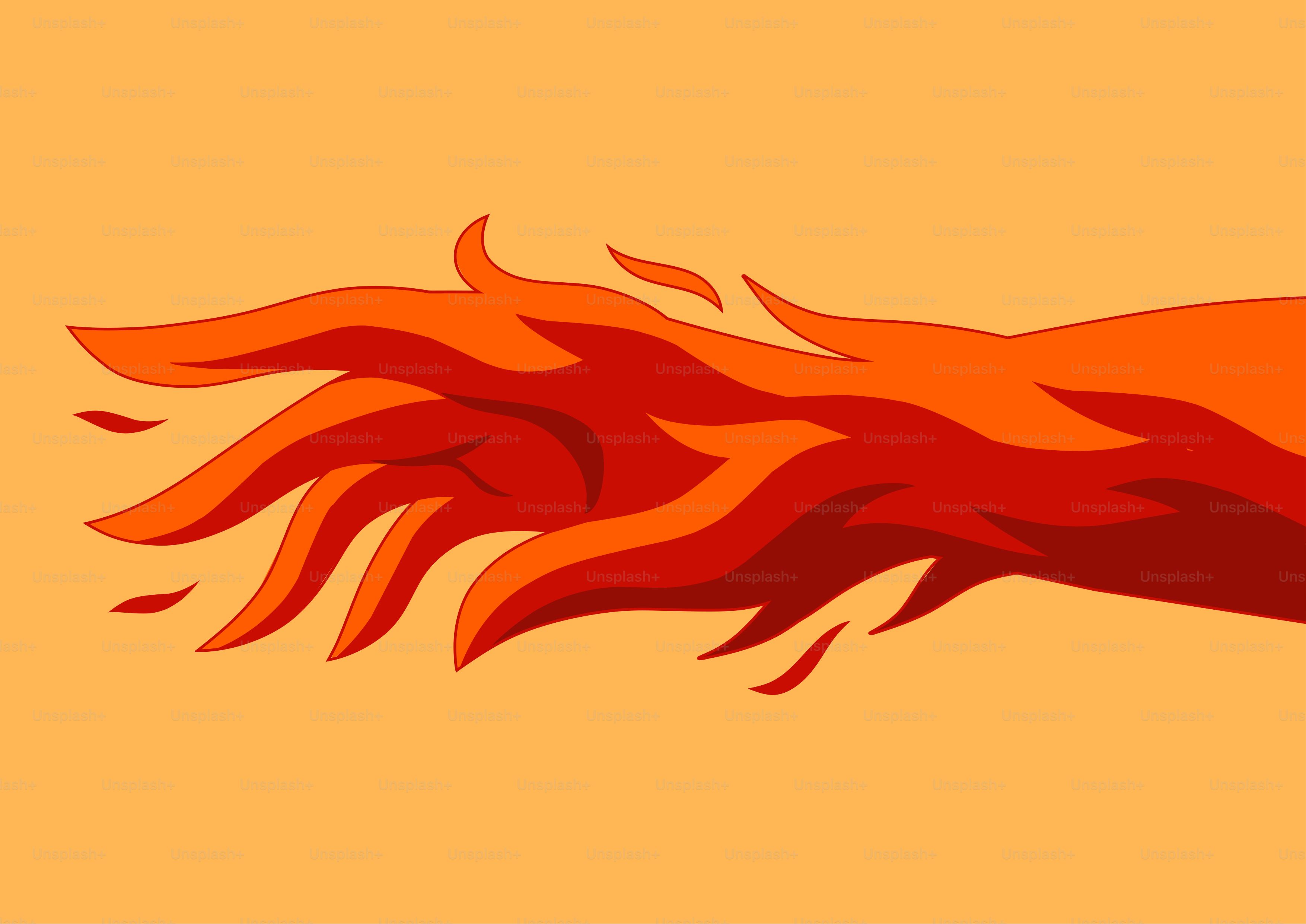 불길에 휩싸인 스타일화된 손