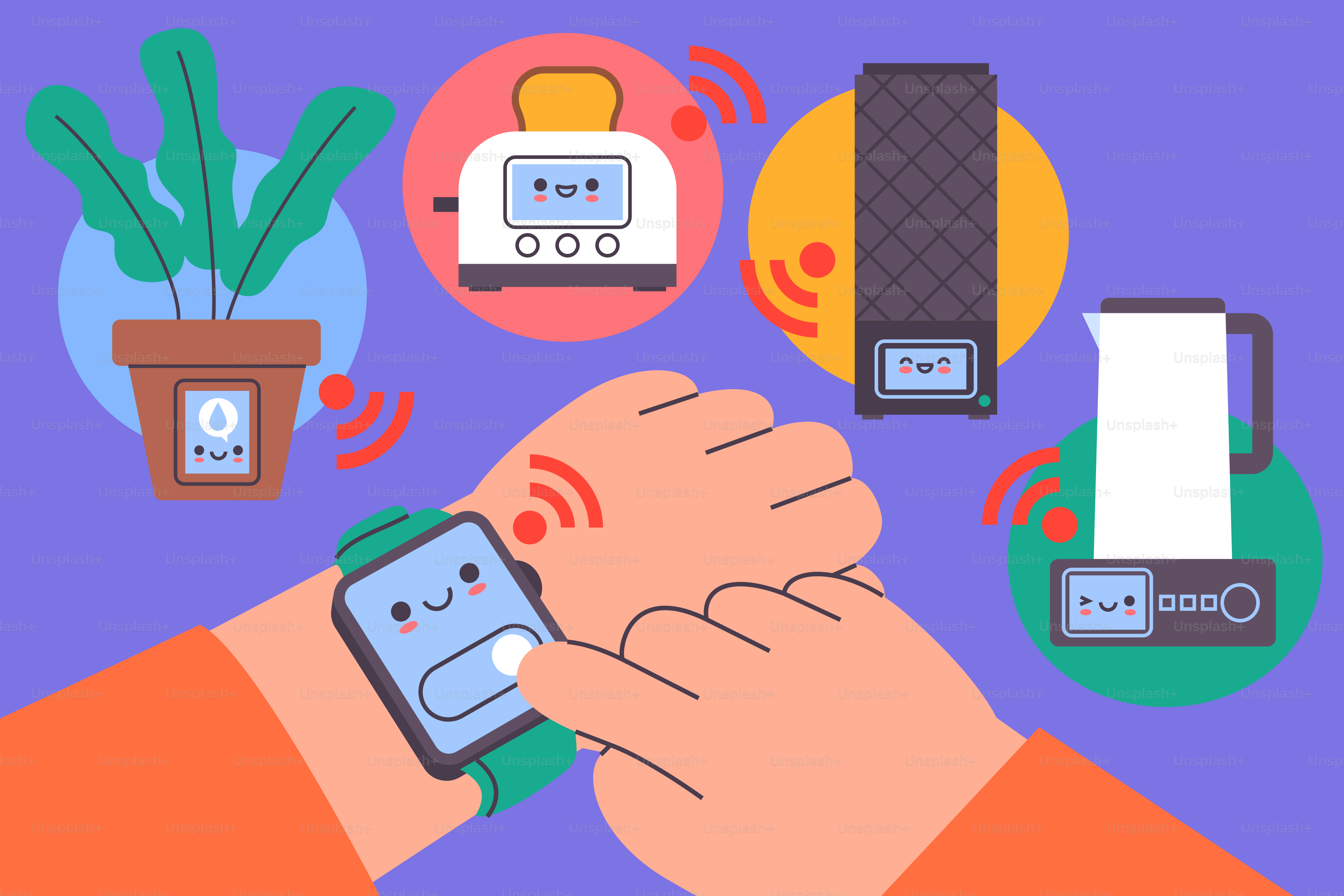 Appareils domestiques connectés à une montre connectée