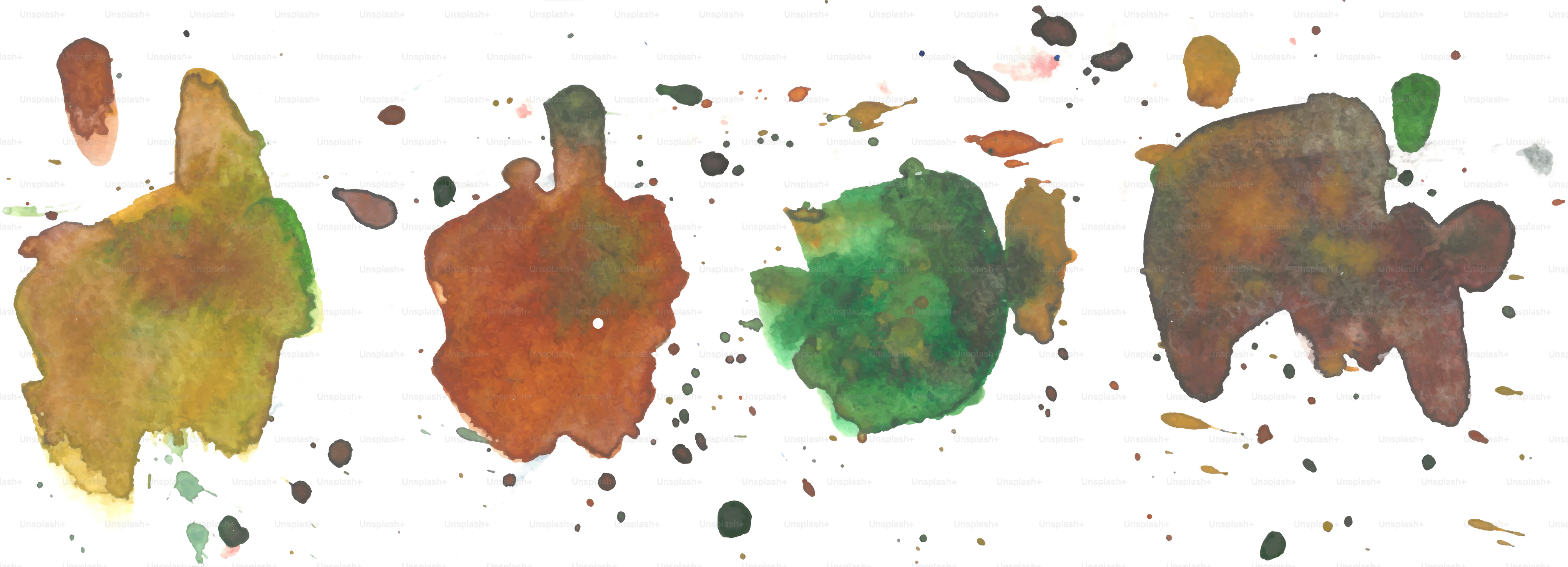 Abstrakte Aquarellfarbe spritzt in verschiedenen Farben.