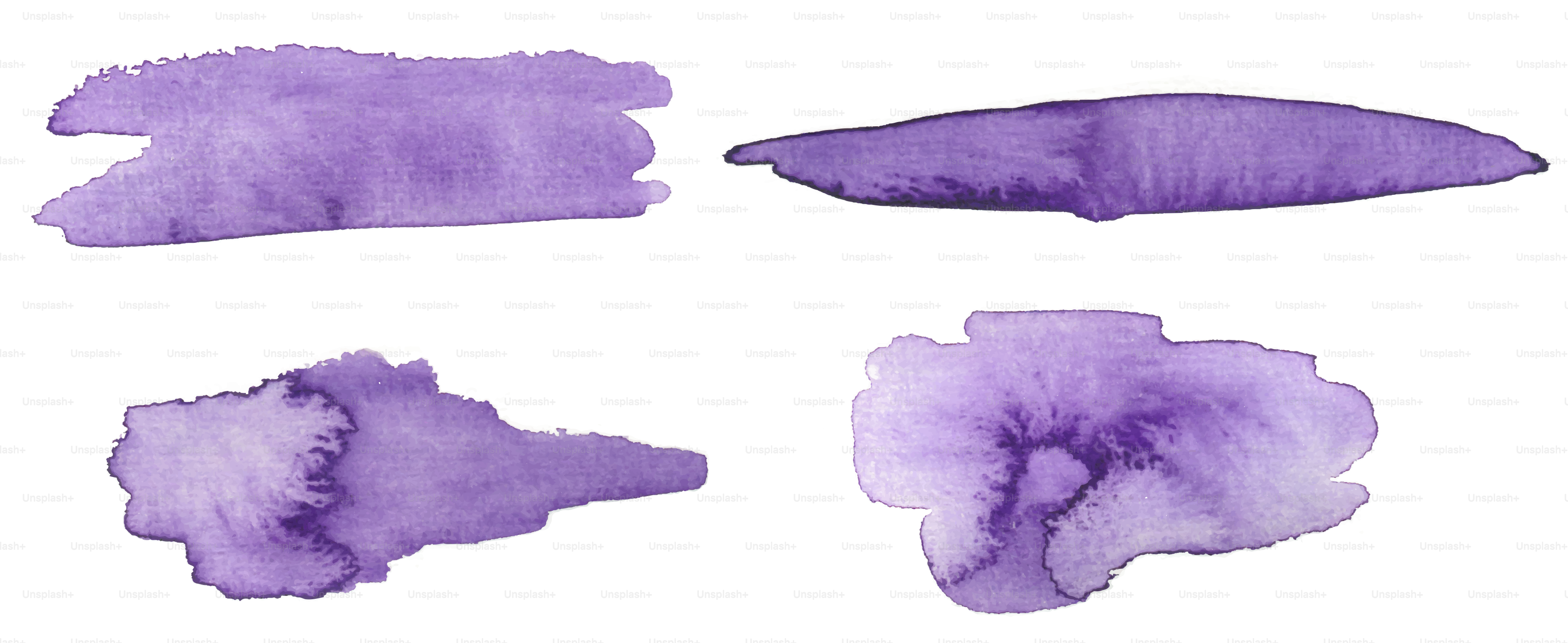 白地に4本の紫色の水彩画の筆致