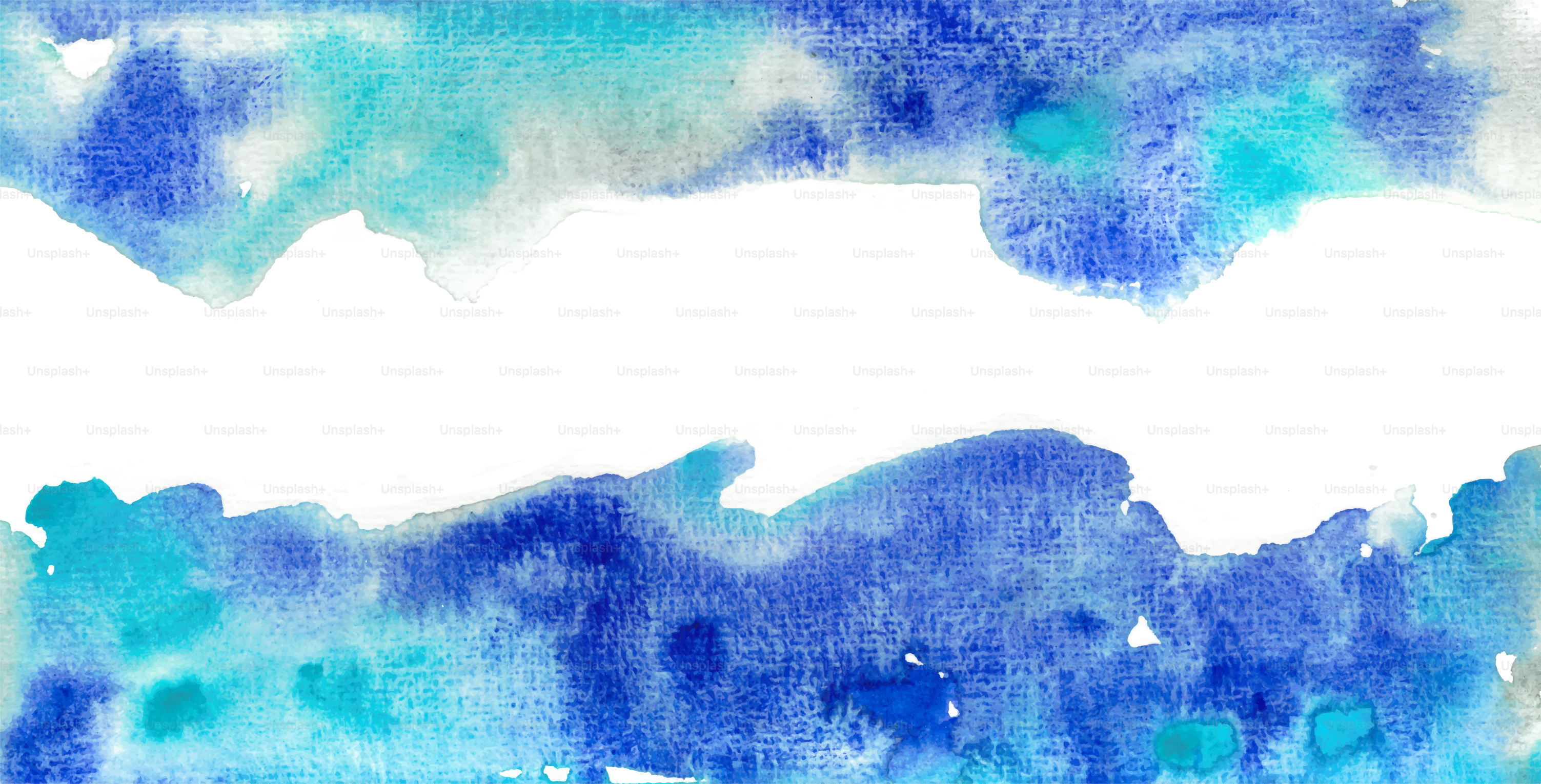 抽象的な青とティールの水彩画のスプラッシュ