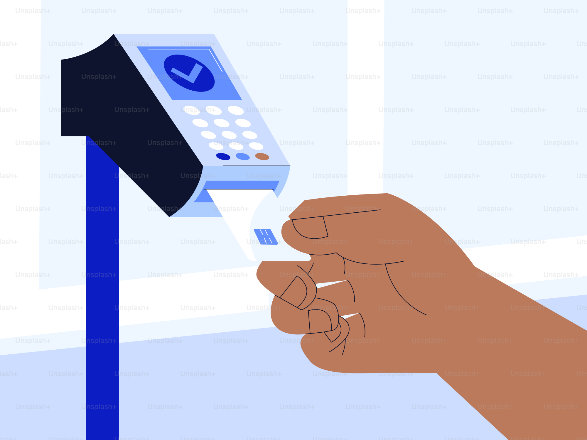Insertion manuelle de la carte dans le terminal de paiement