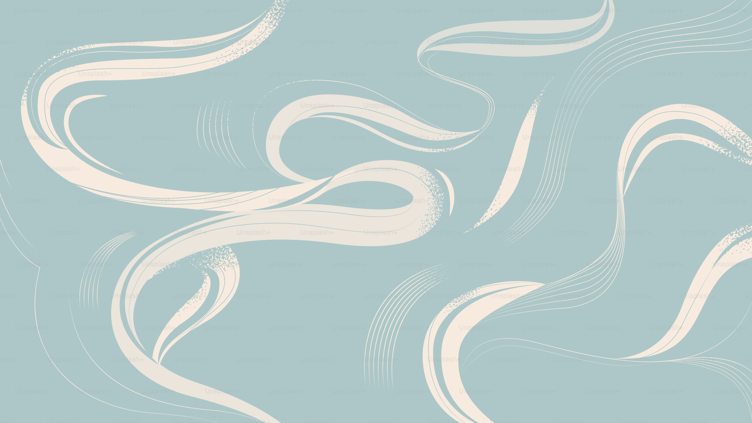 Soft, flowing ribbons on a pale blue background