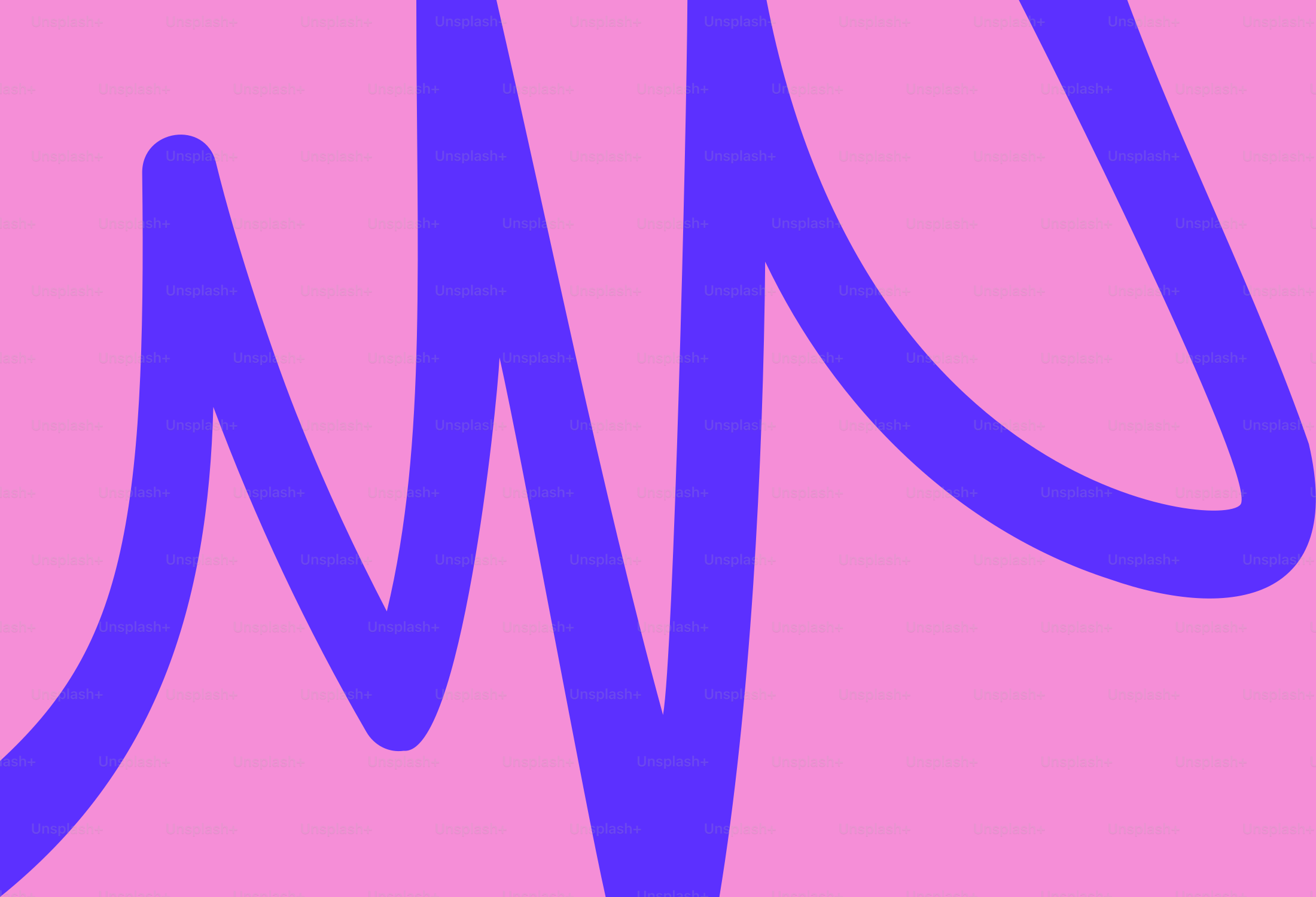 Ligne bleue abstraite sur fond rose