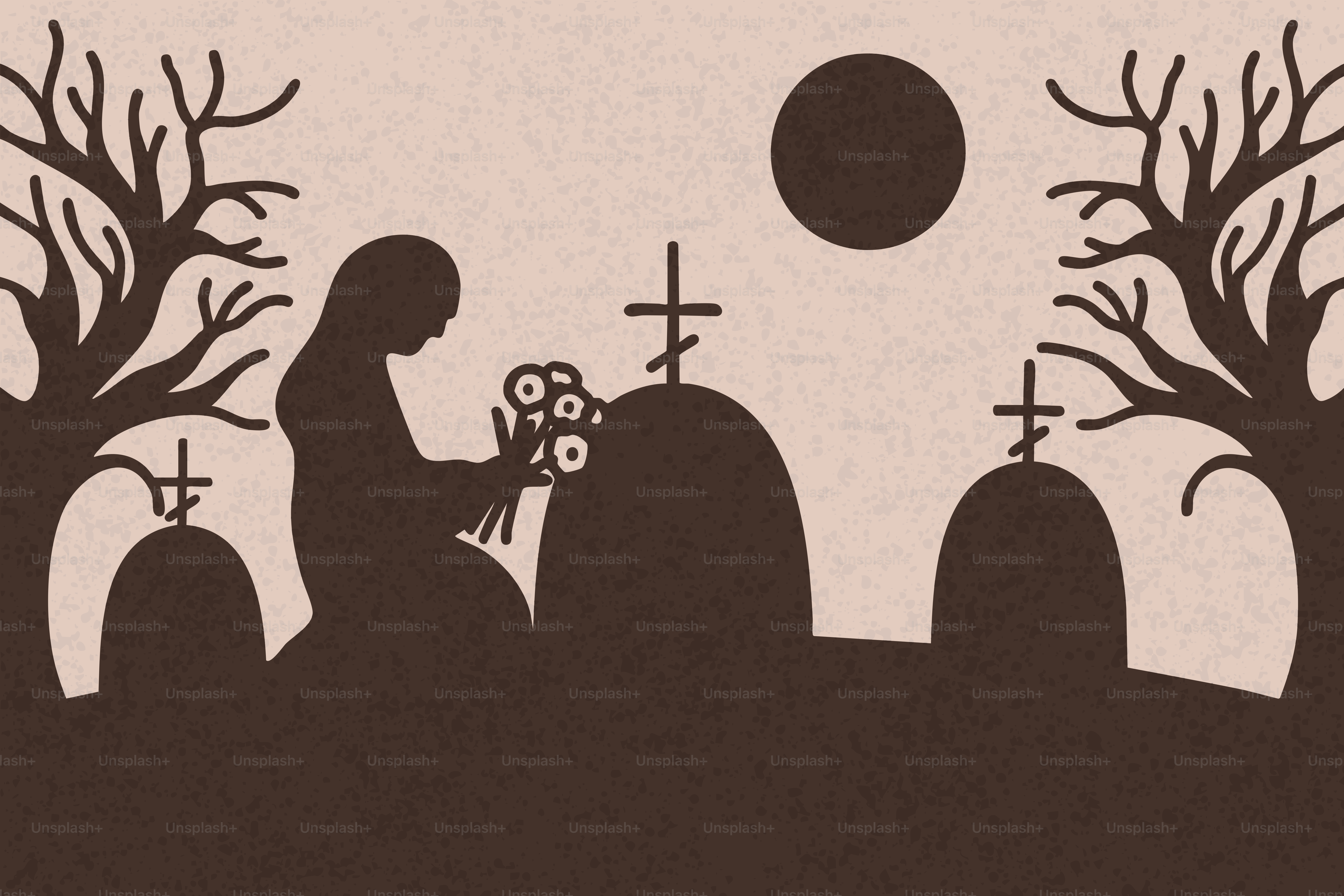 묘지에 꽃을 놓는 사람의 실루엣 벡터 – Unsplash의 꽃 이미지, image size:3000x2000