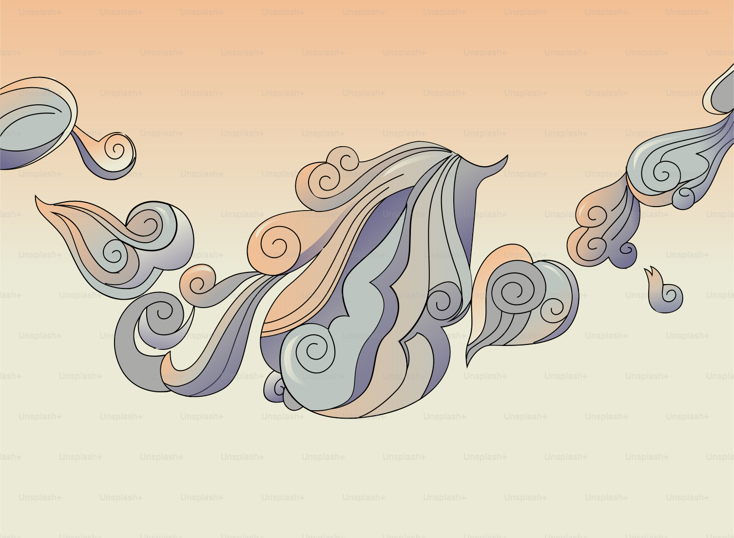 Abstract swirling clouds in pastel colors