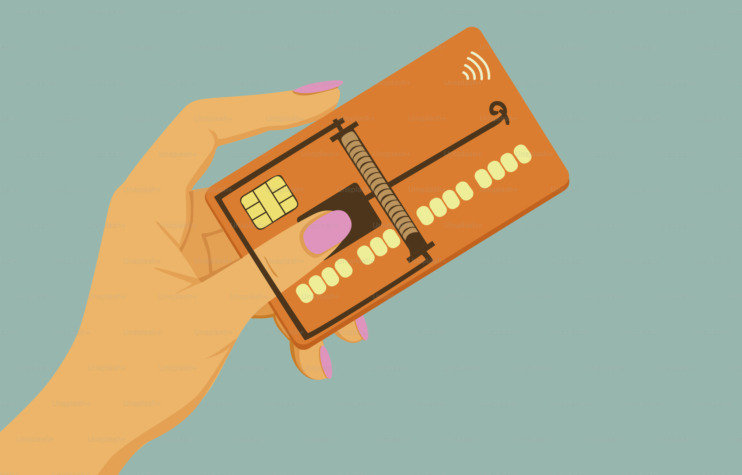 Hand holding credit card as a mousetrap