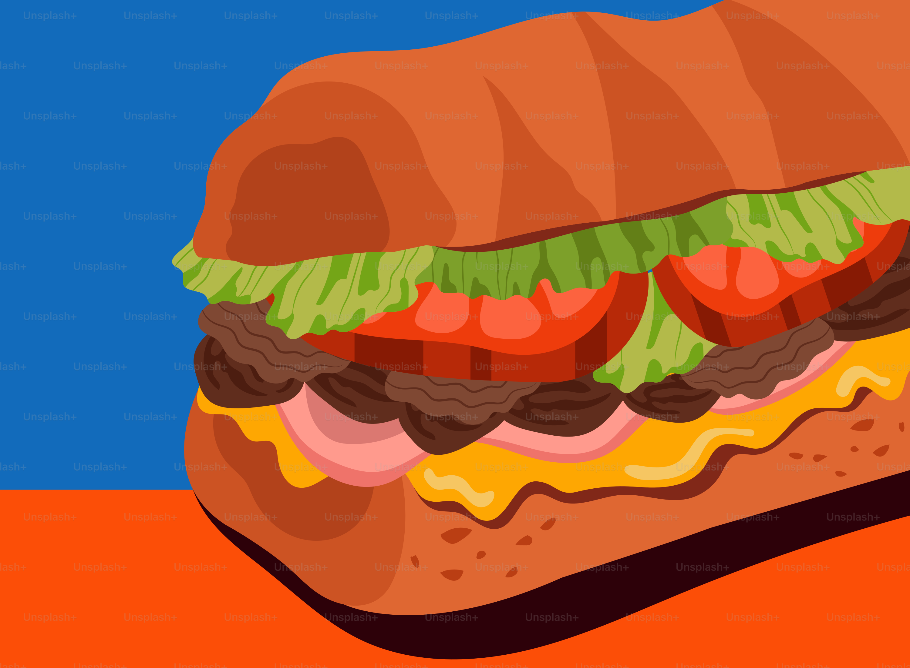 A delicious sub sandwich with lettuce and tomatoes