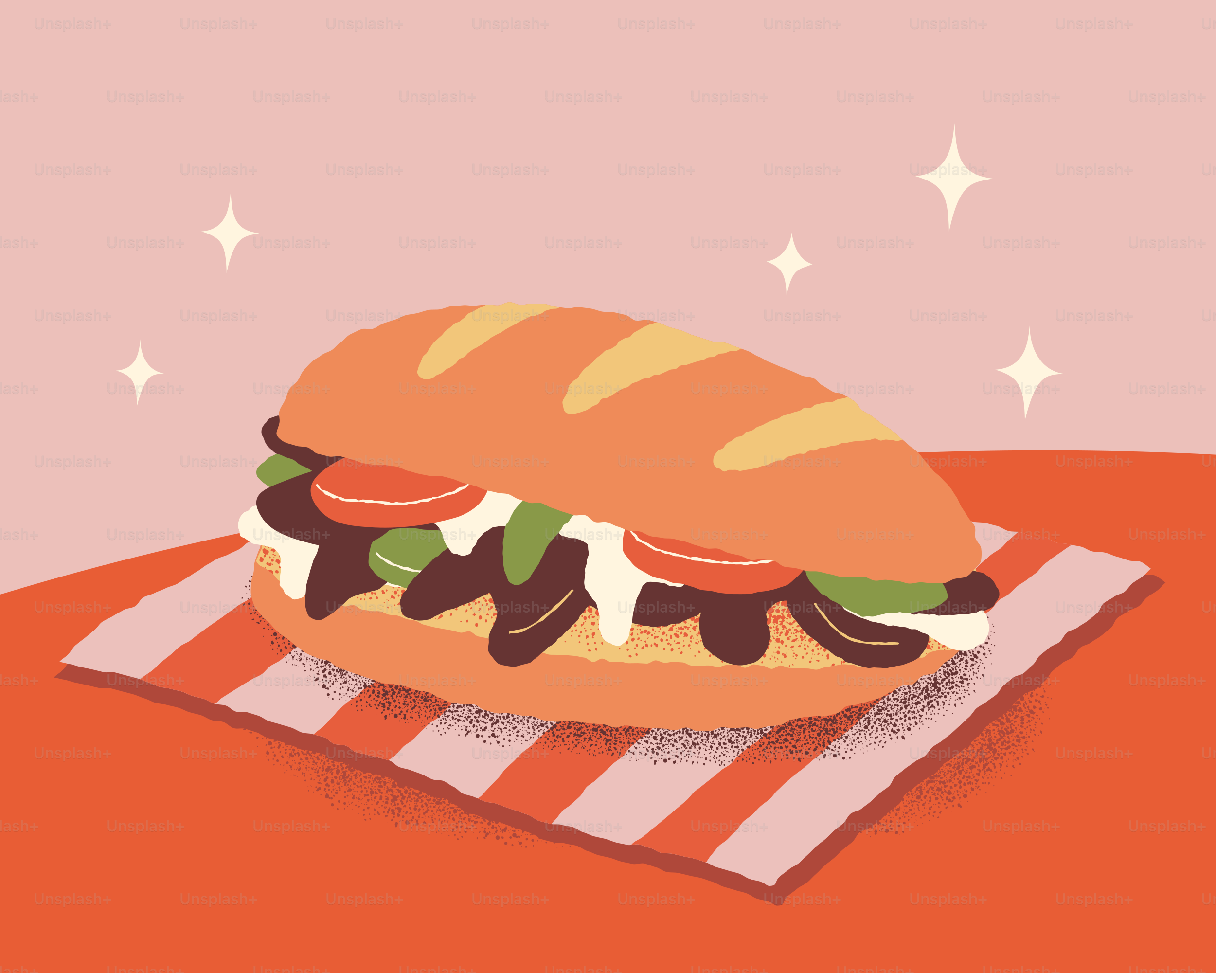 A delicious sandwich with meat and vegetables