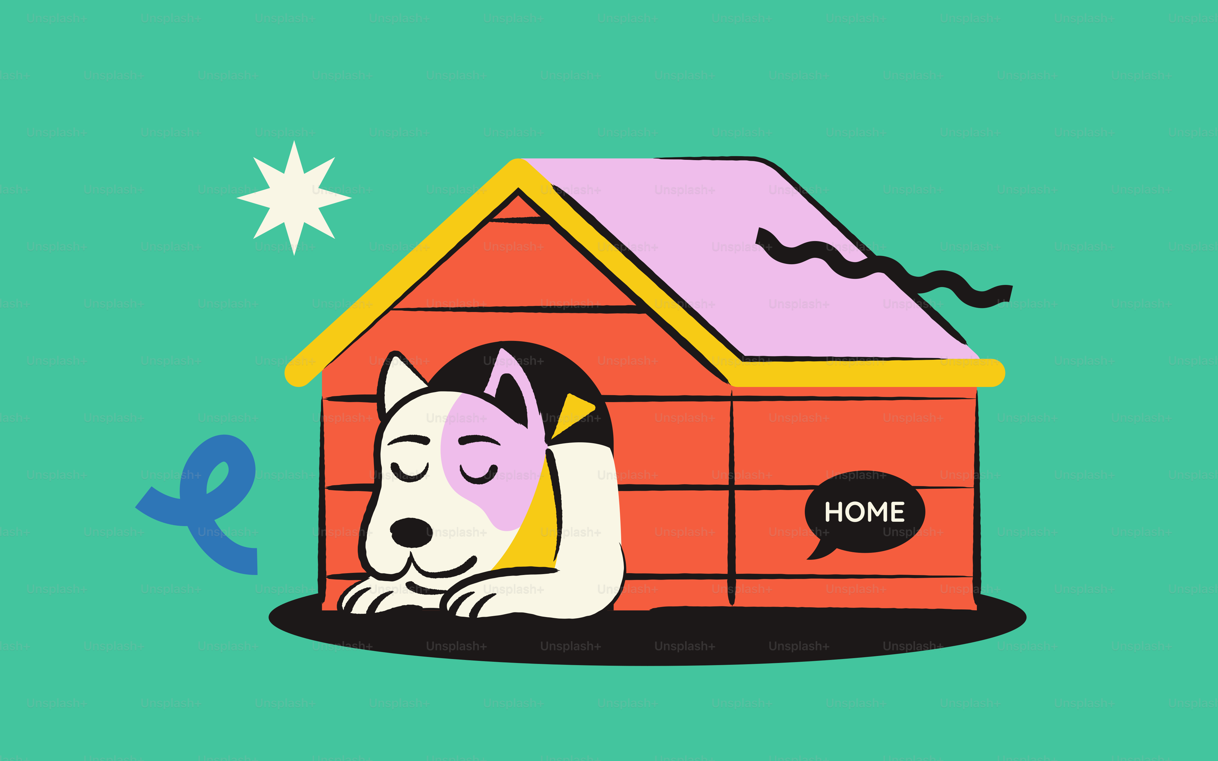 개집 안에서 평화롭게 자고 있는 개 벡터 – Unsplash의 개 이미지, image size:3000x1875