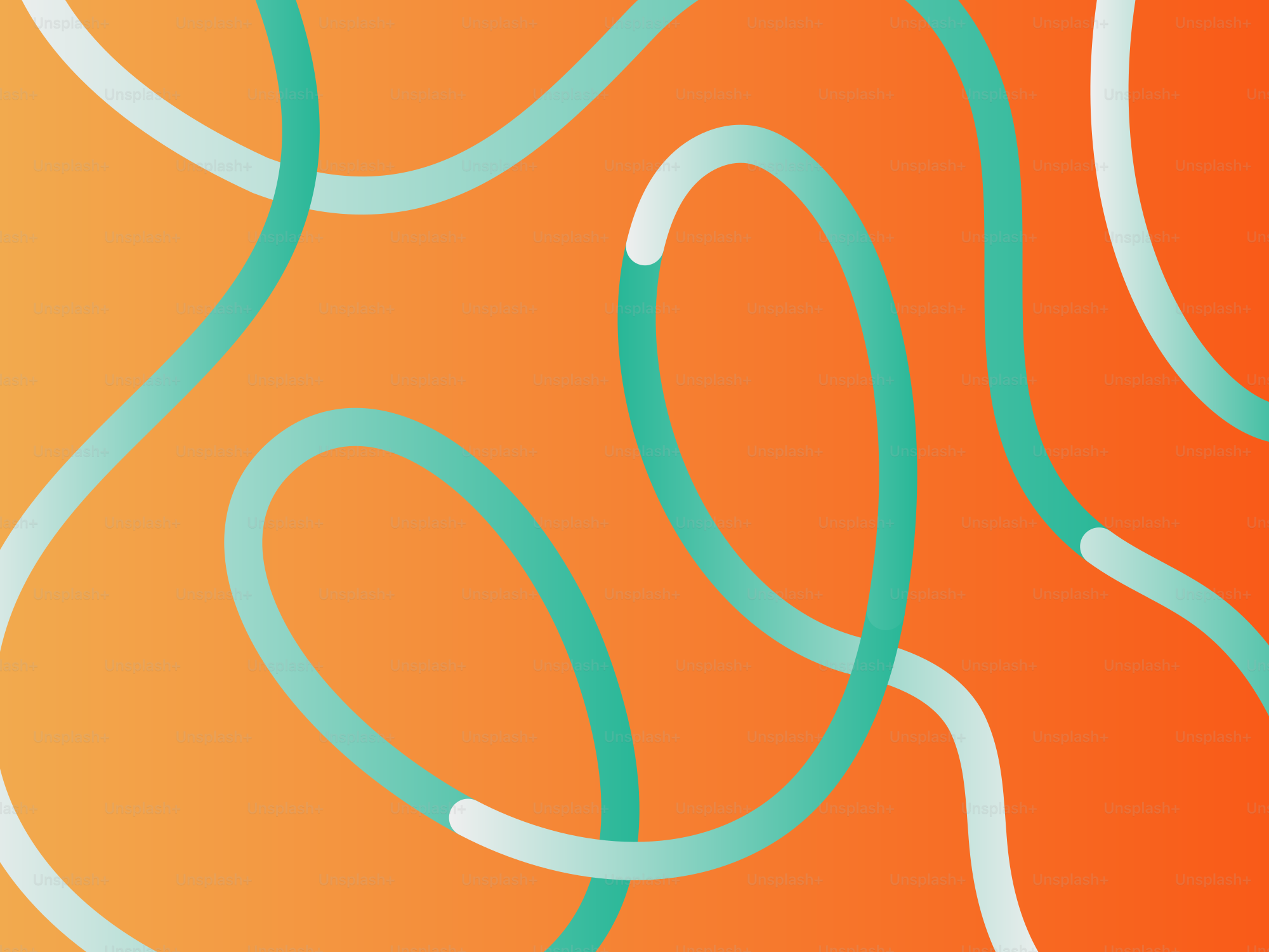 Lignes abstraites fluides sur un fond en dégradé orange