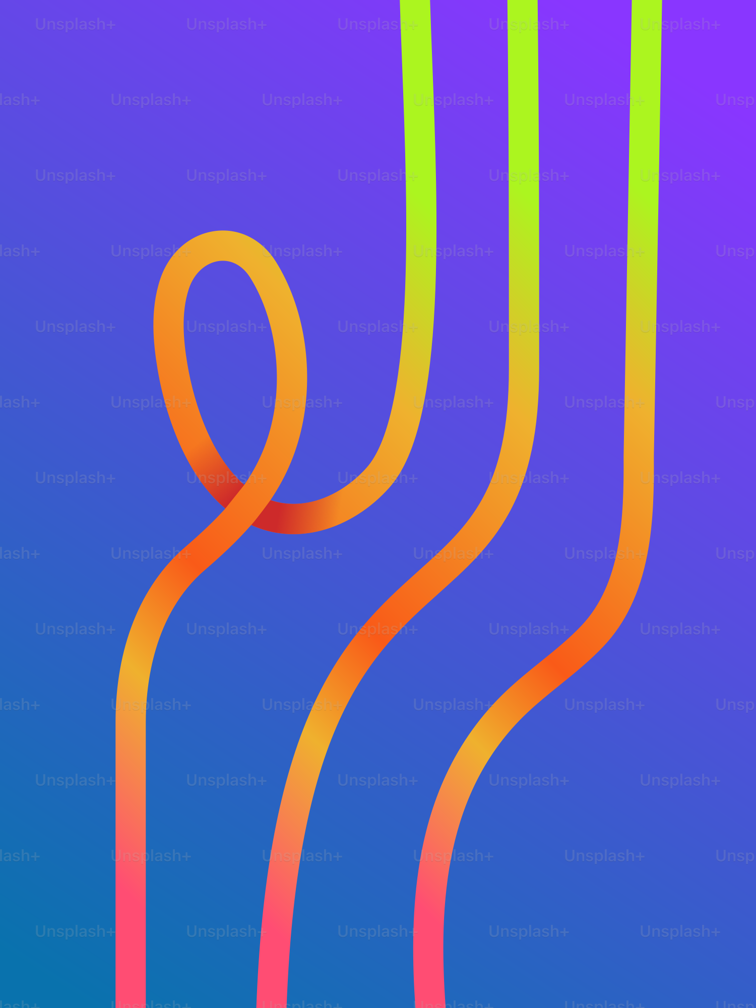 Colorful abstract lines on a gradient background