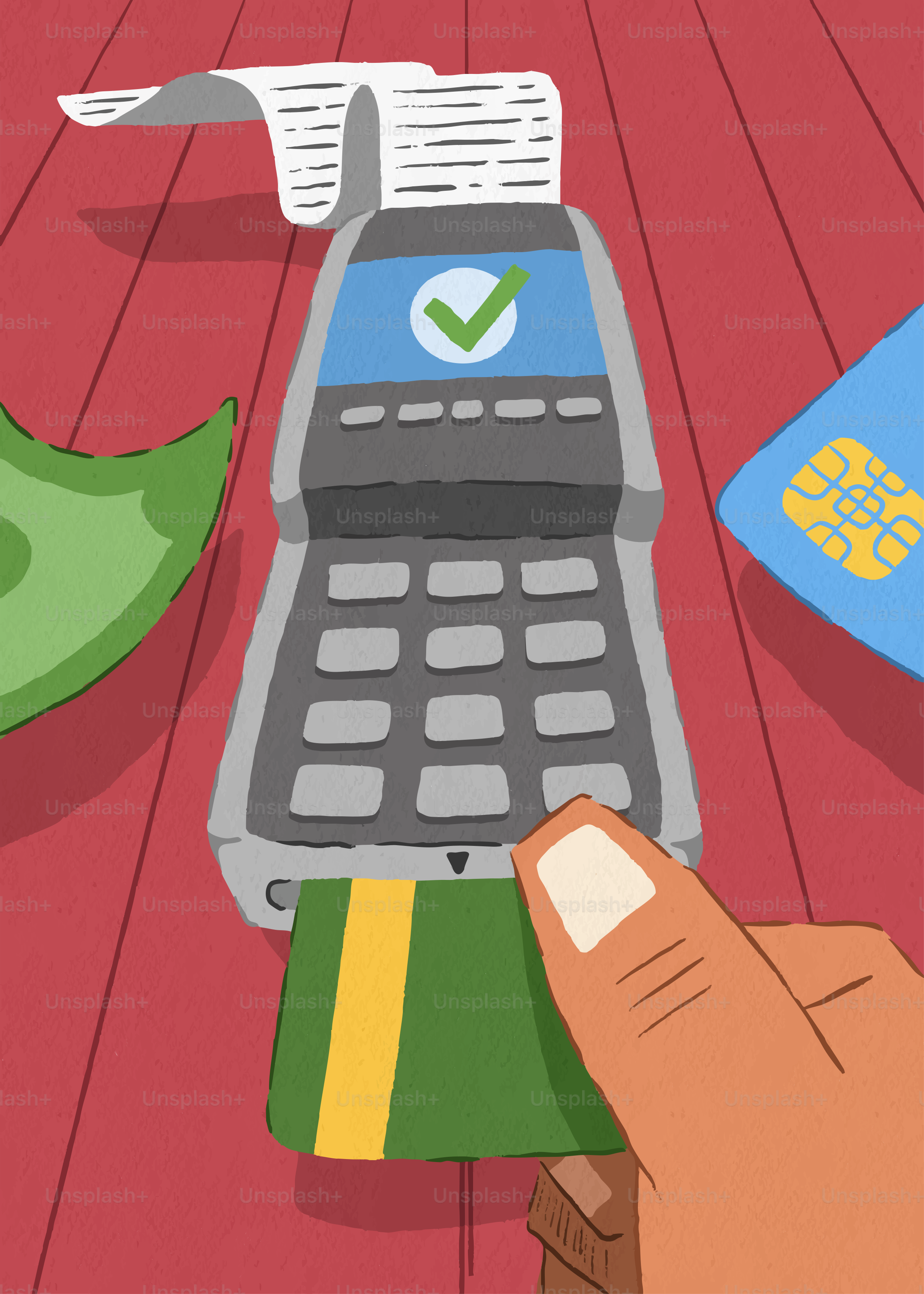 Hand inserting credit card into payment terminal