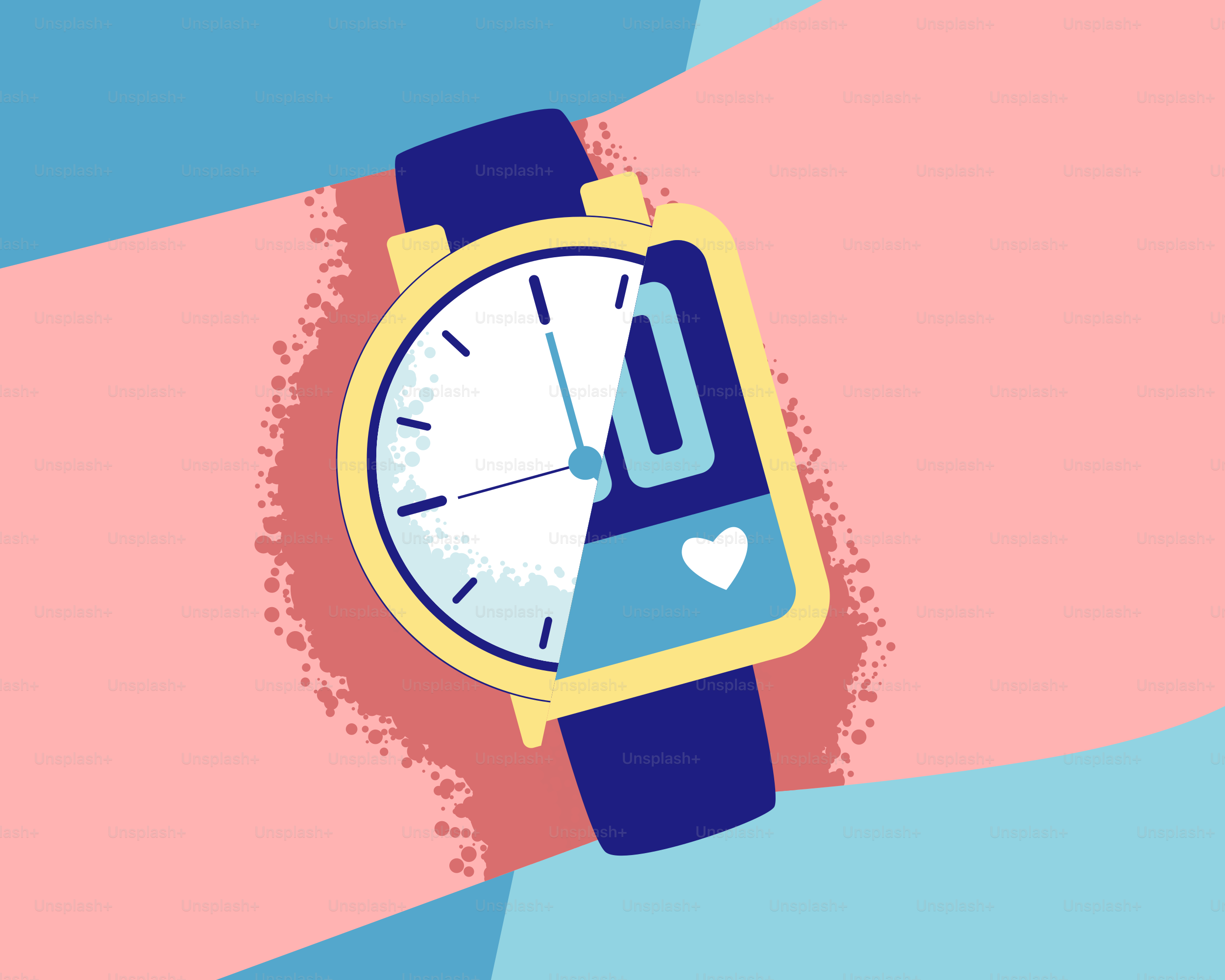 Smartwatch displaying time and heart rate