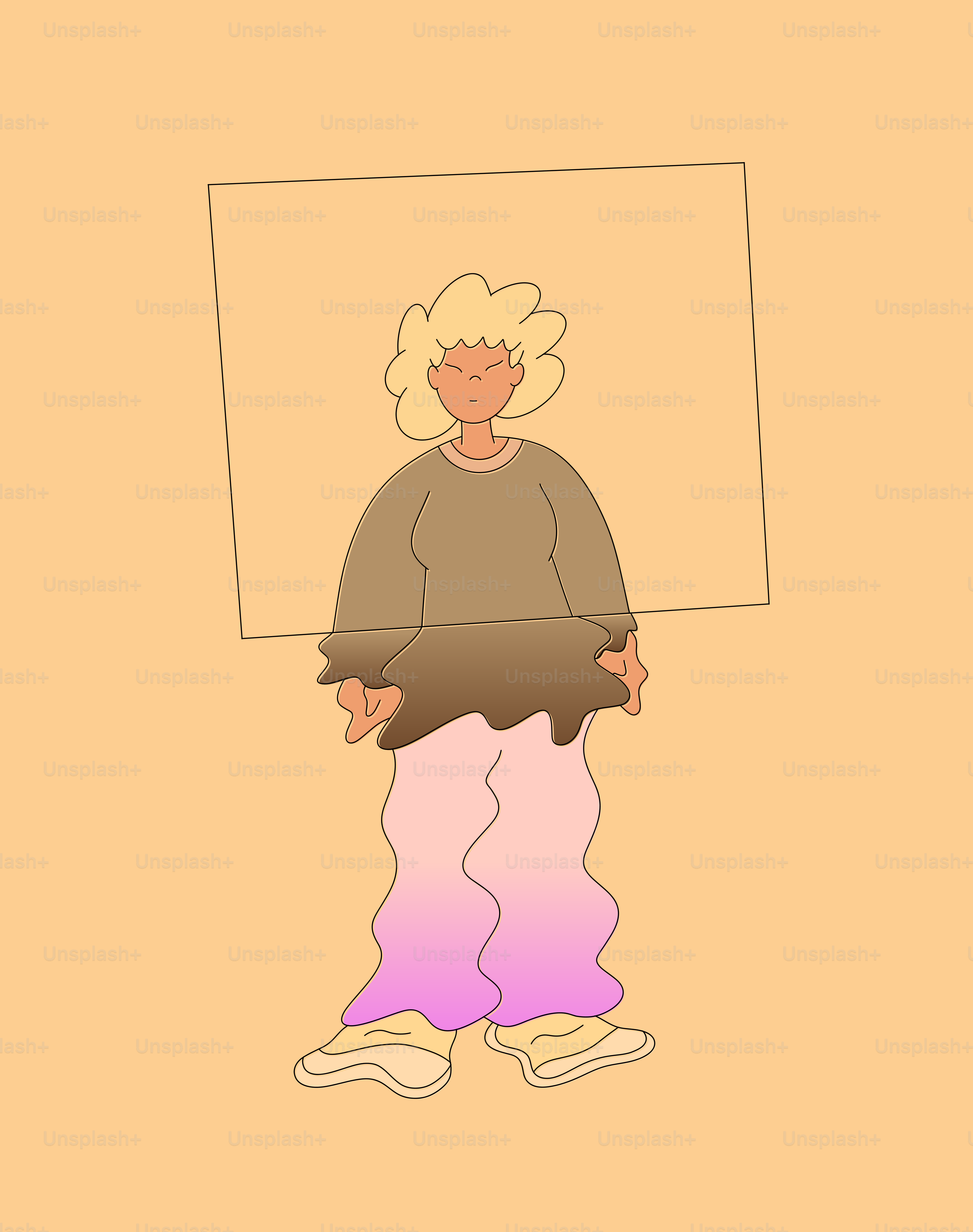 Person, die ein klares Quadrat vor dem Gesicht hält