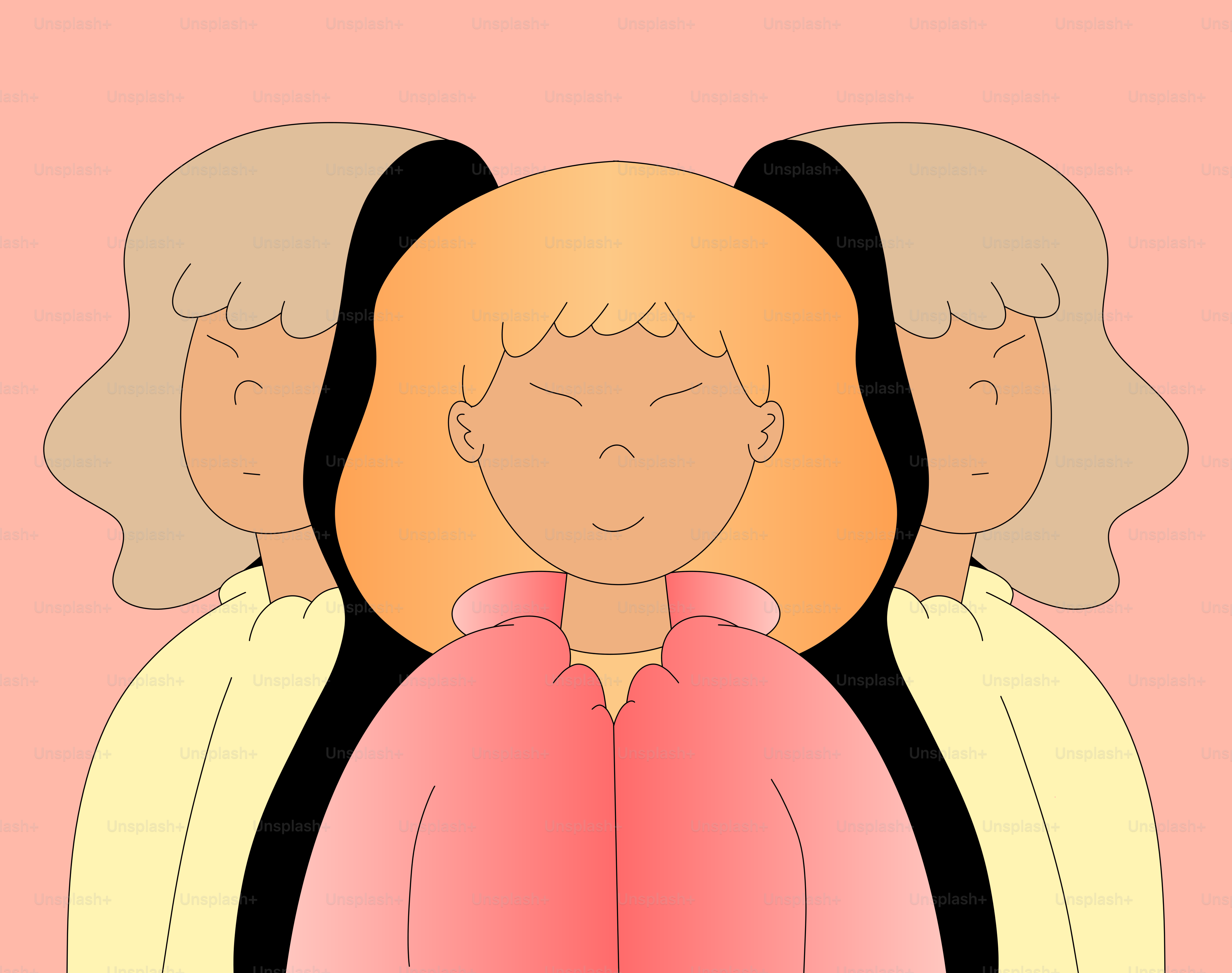 Three women with blonde hair and light skin.