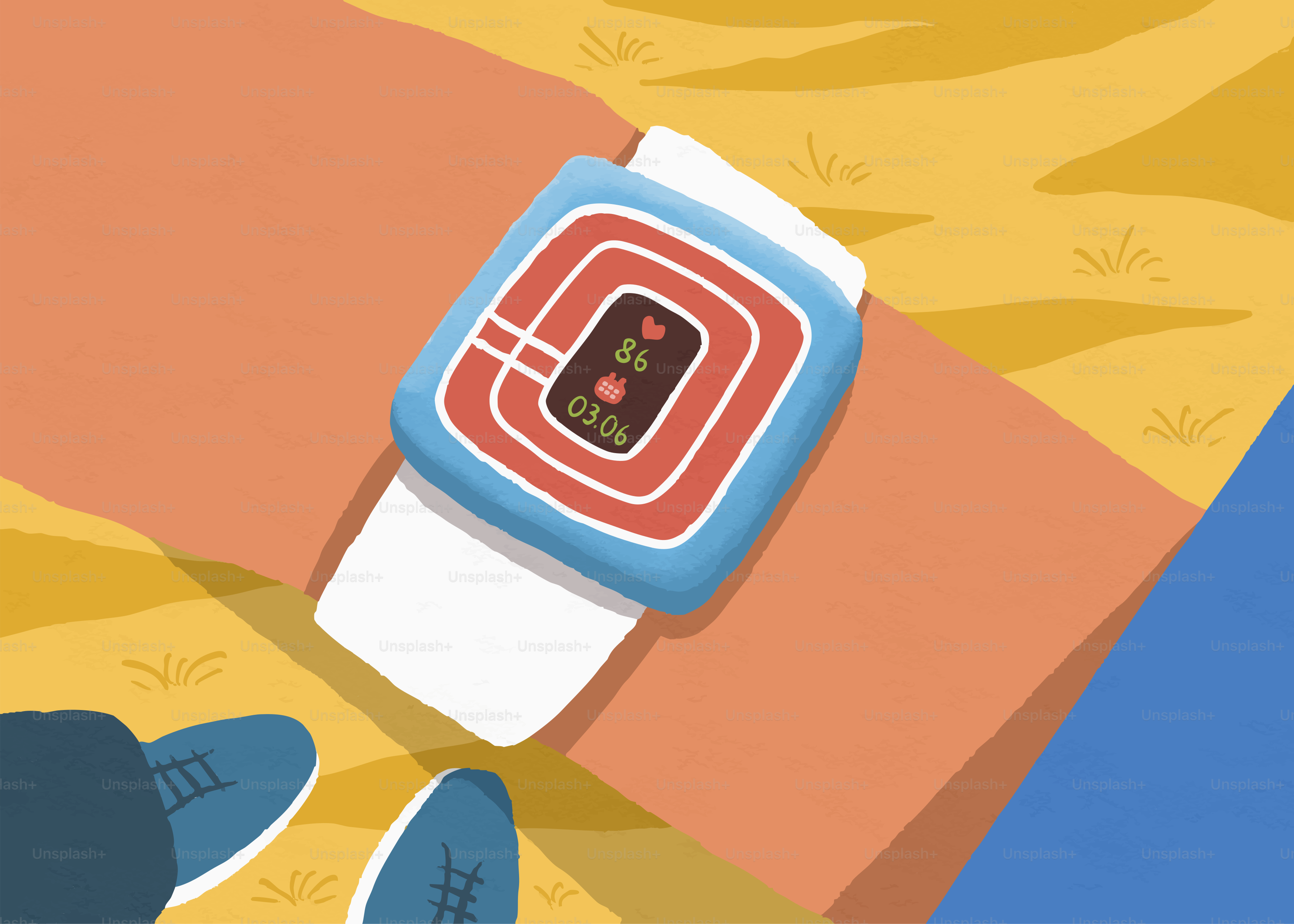 Montre intelligente au poignet indiquant la fréquence cardiaque et l’heure.