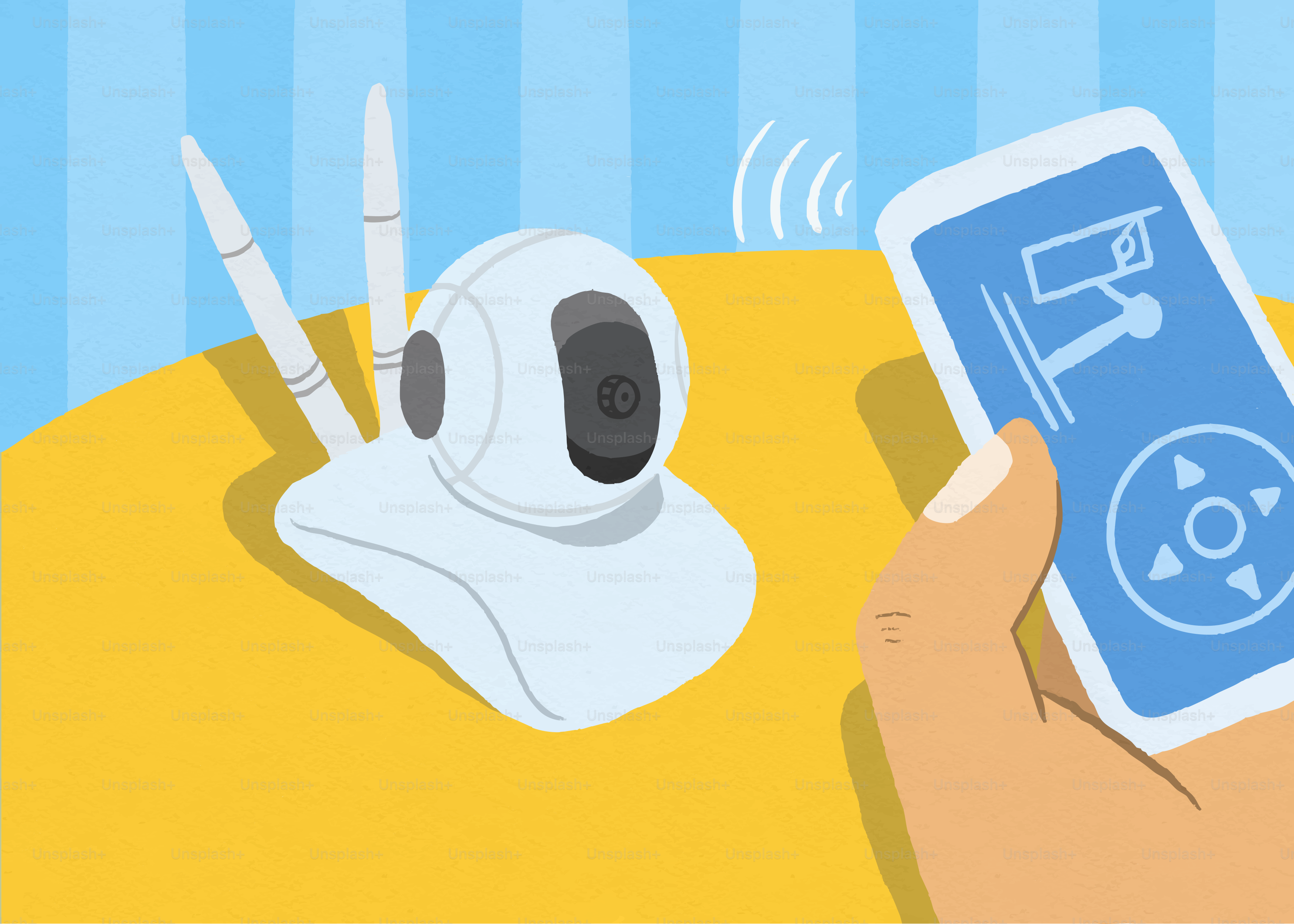 Überwachungskamera, die von einem Smartphone gesteuert wird