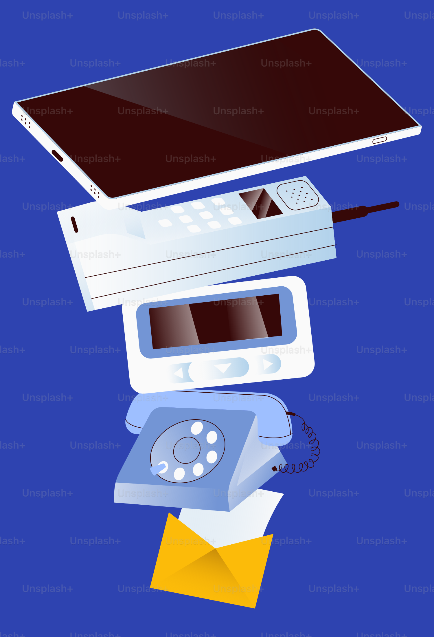 Evolución de los dispositivos de comunicación desde el teléfono hasta el smartphone.