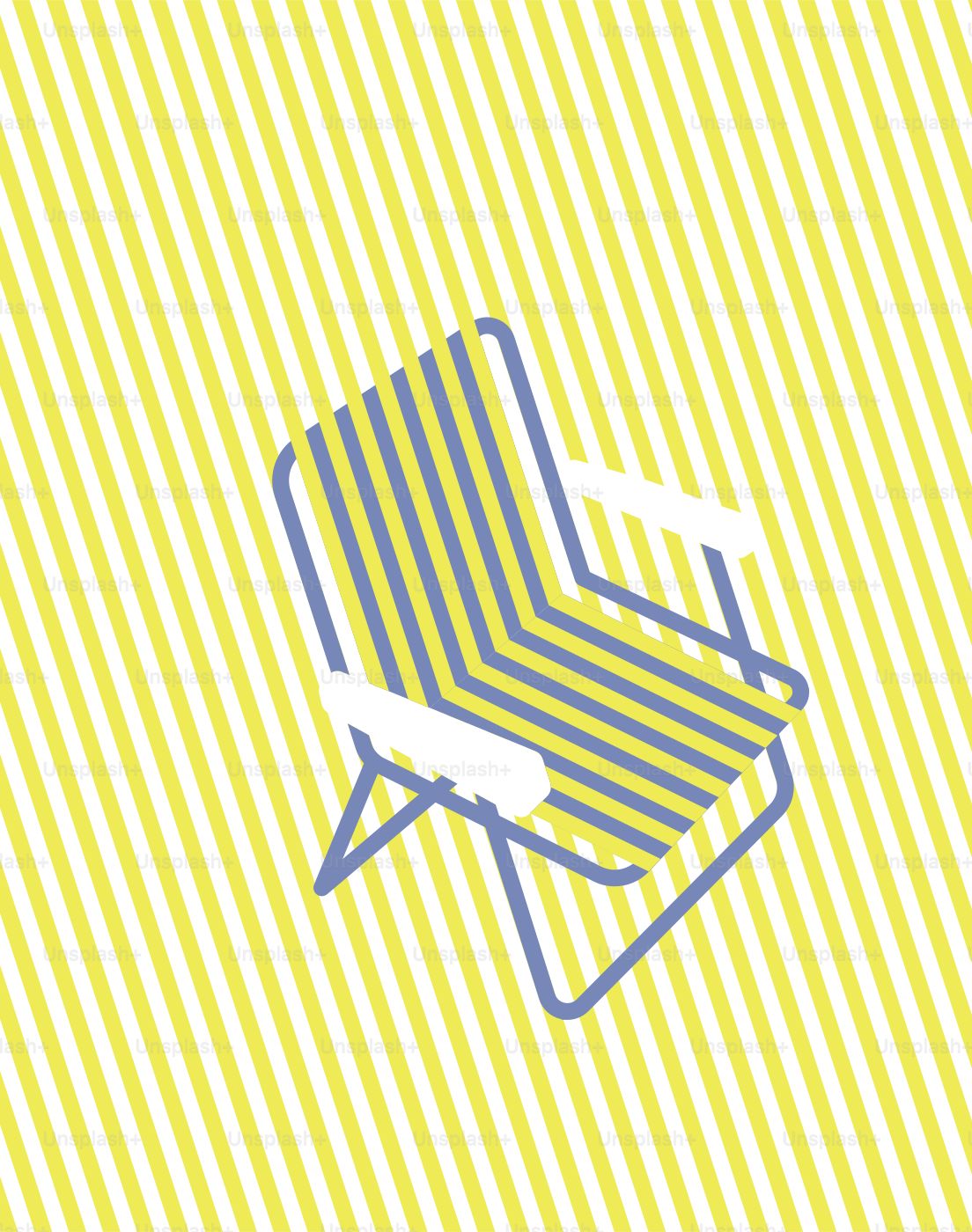 Striped chair on a yellow striped background