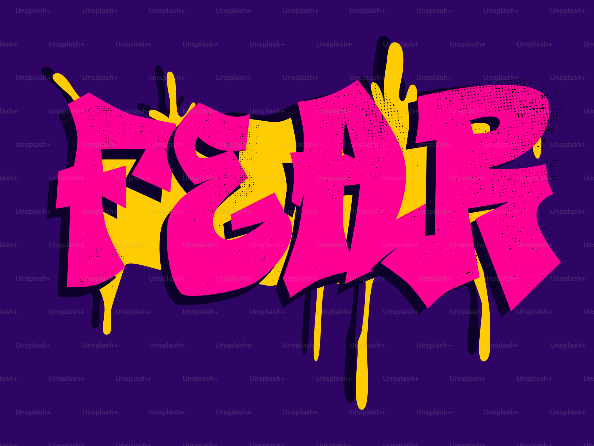 Graffiti-Kunst, die das Wort Angst in Pink schreibt