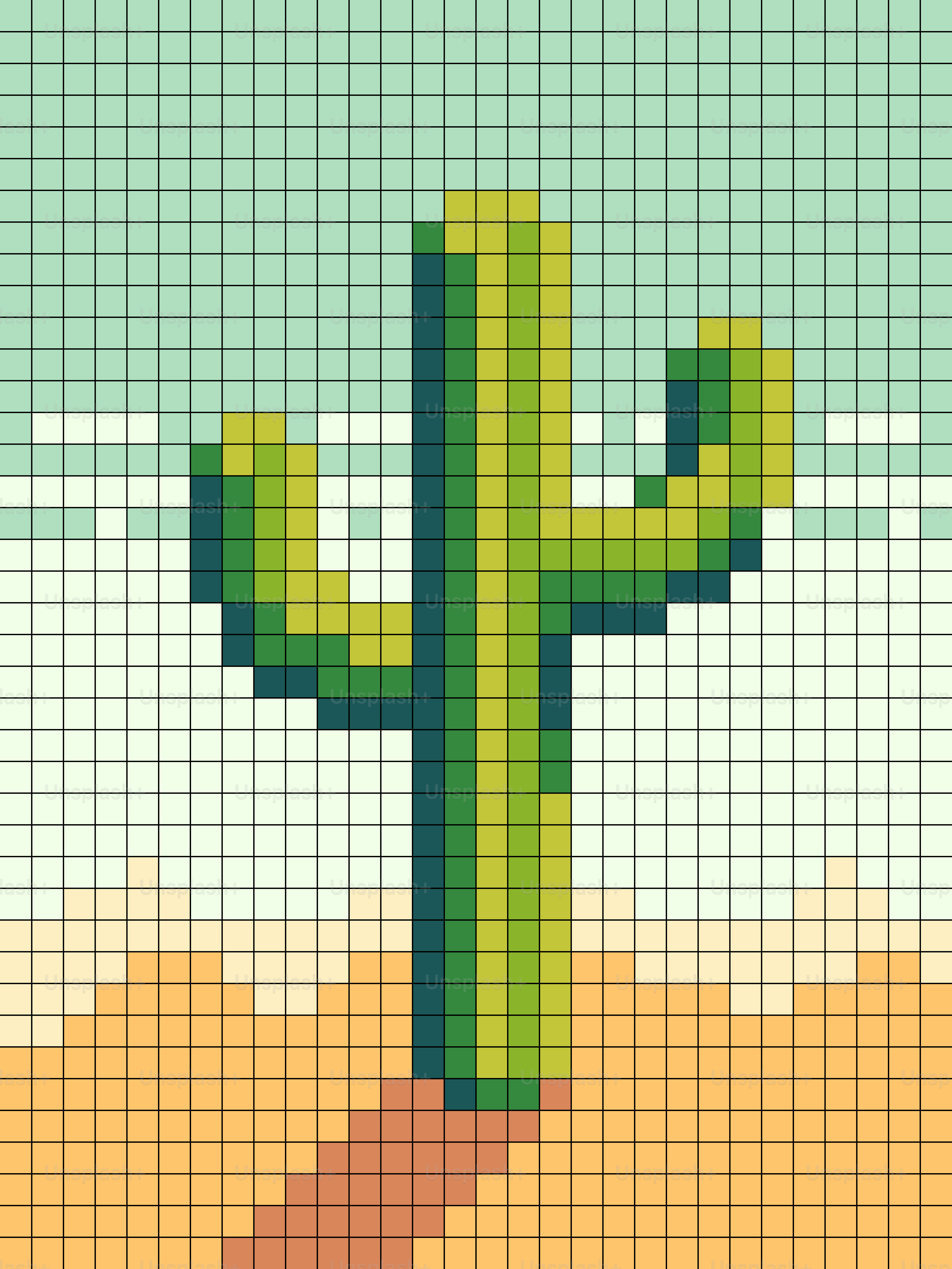 Cactus saguaro pixelato in un paesaggio desertico