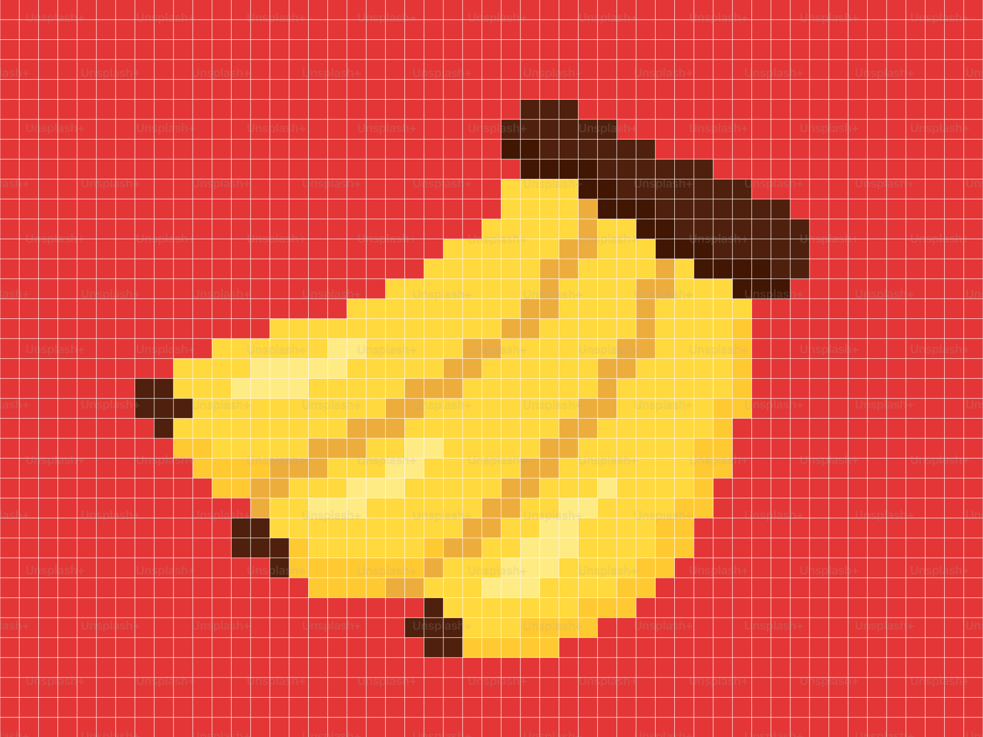 Pixelated bananas on a red background