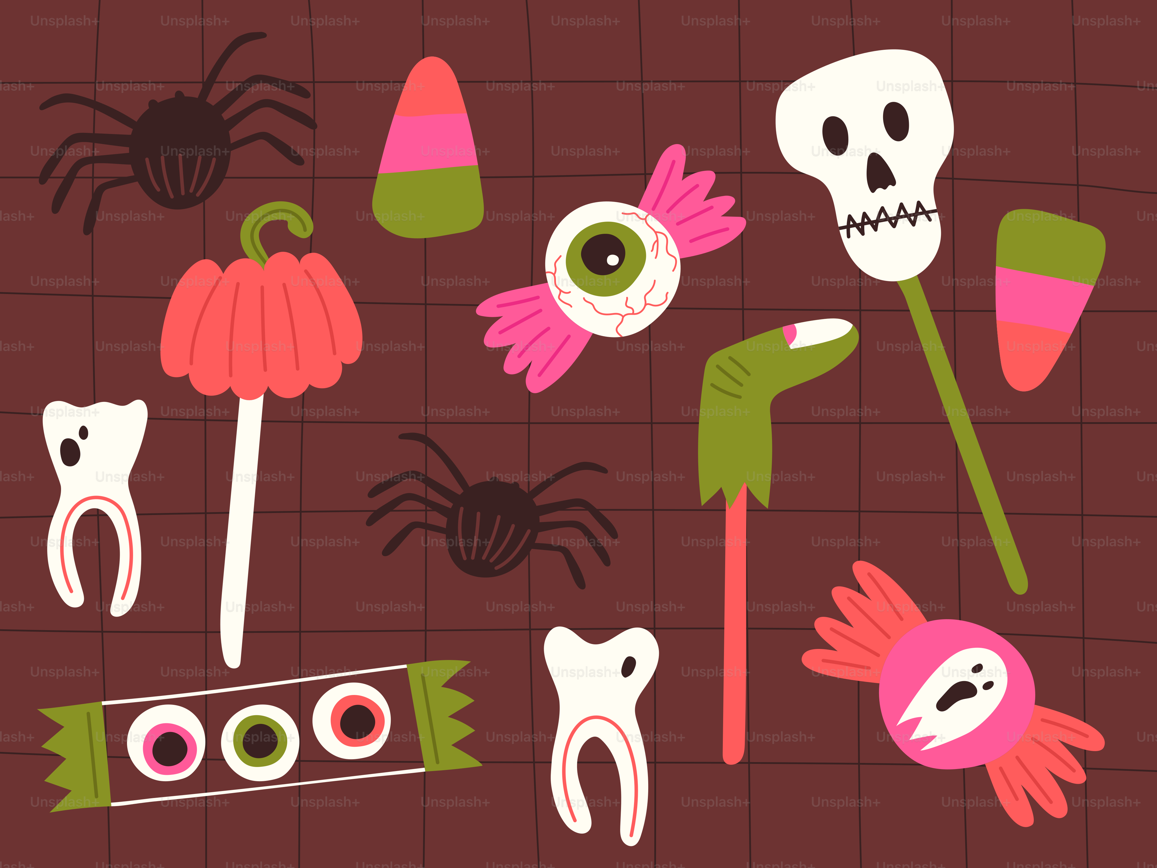 Dulces de Halloween con arañas y diseños espeluznantes