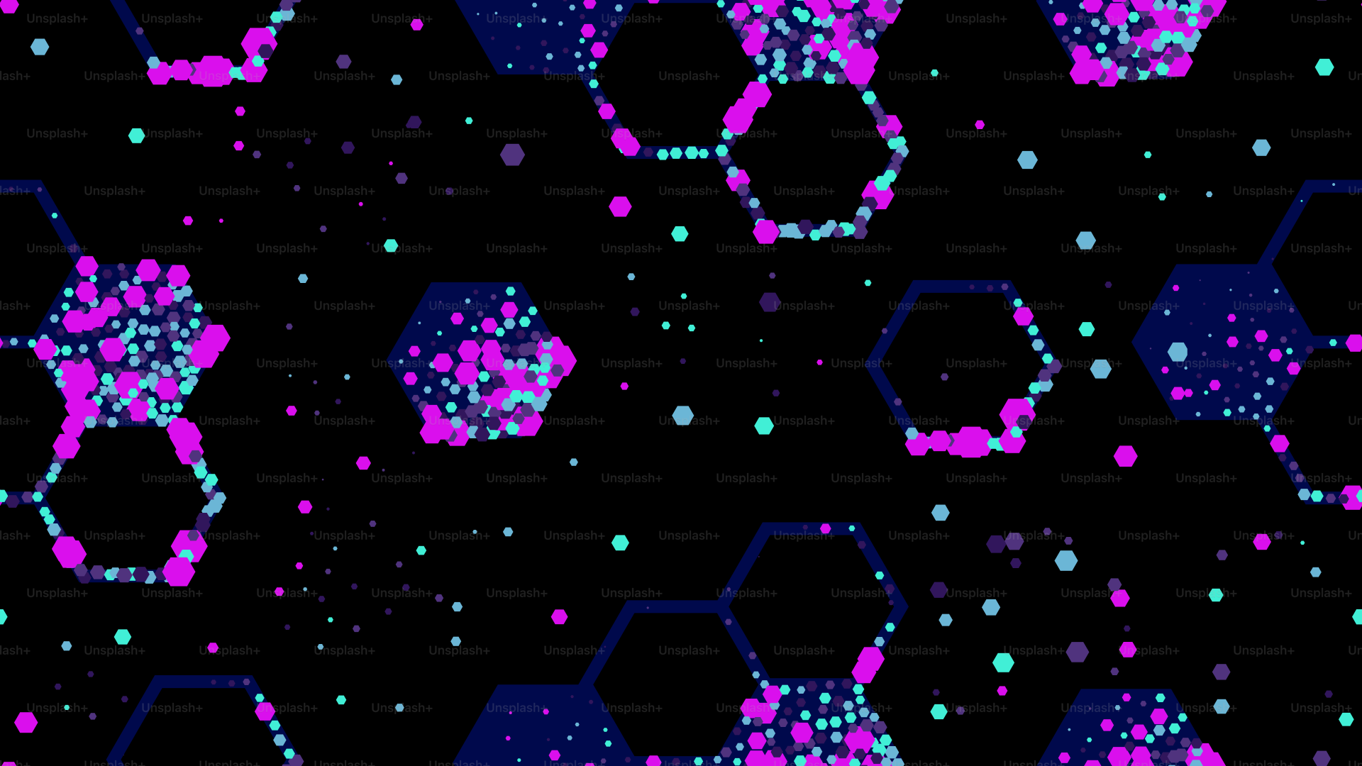 Abstract hexagonal pattern with glowing dots