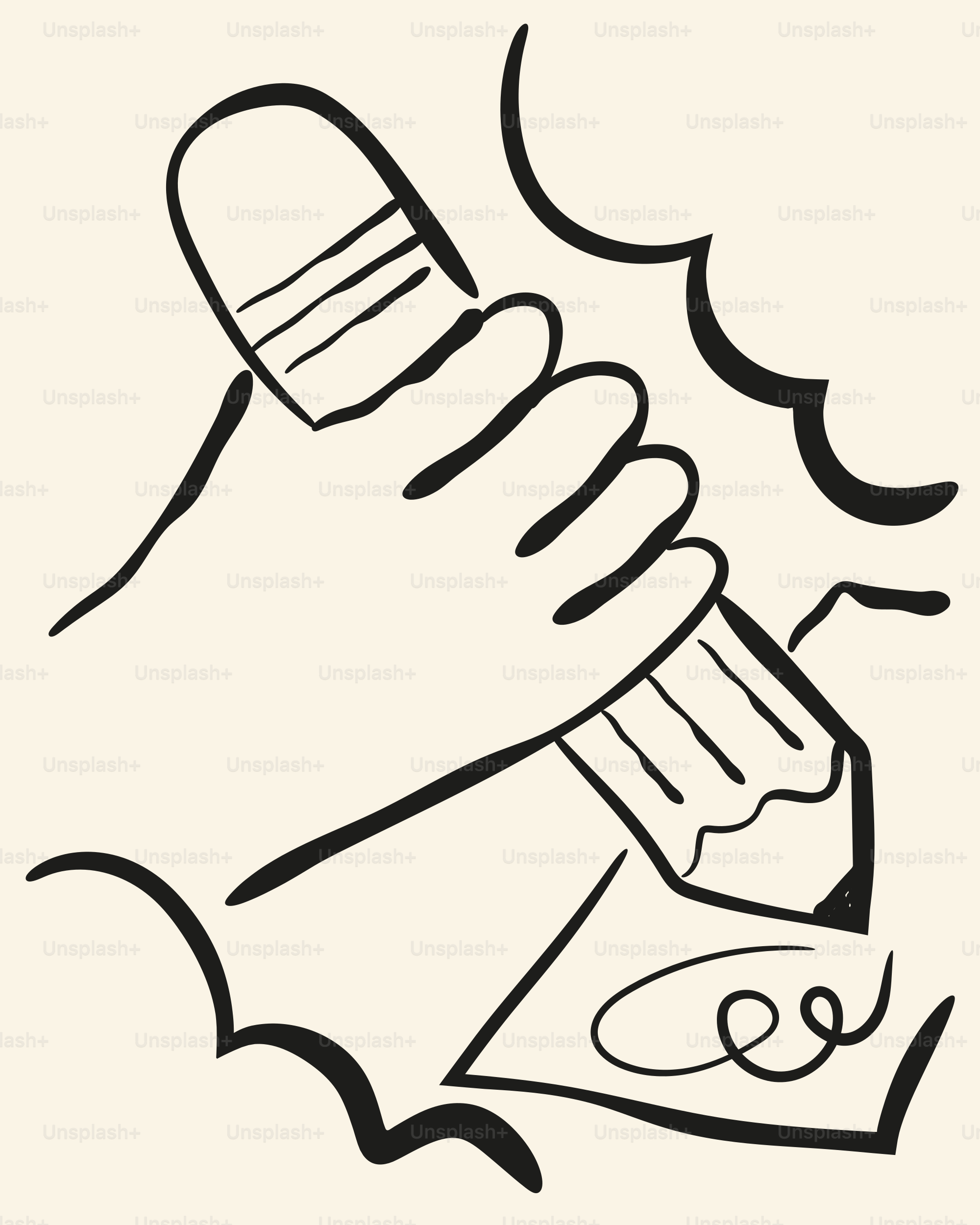 Hand drawing with a pencil on paper