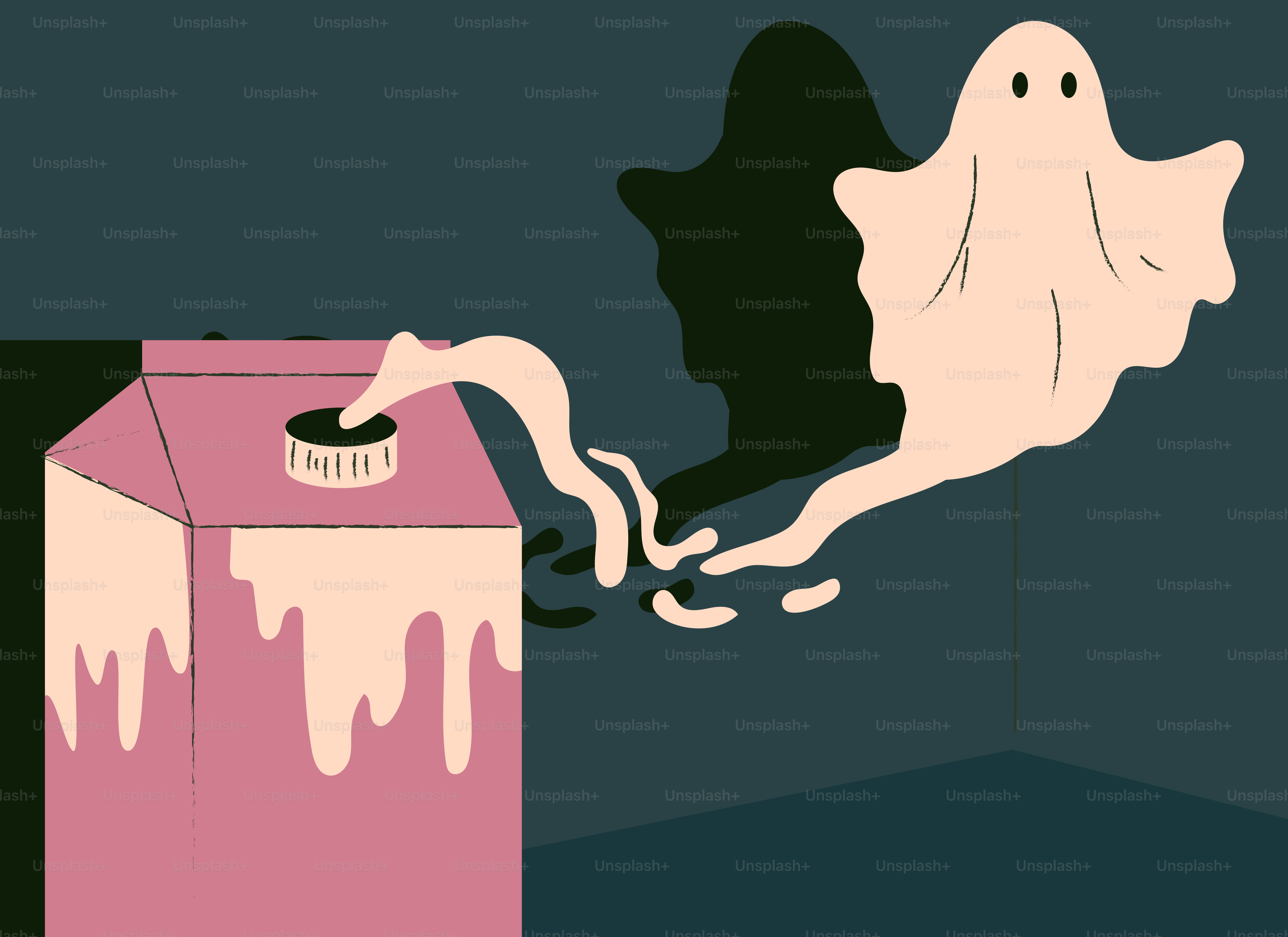 Hantu muncul dari karton susu
