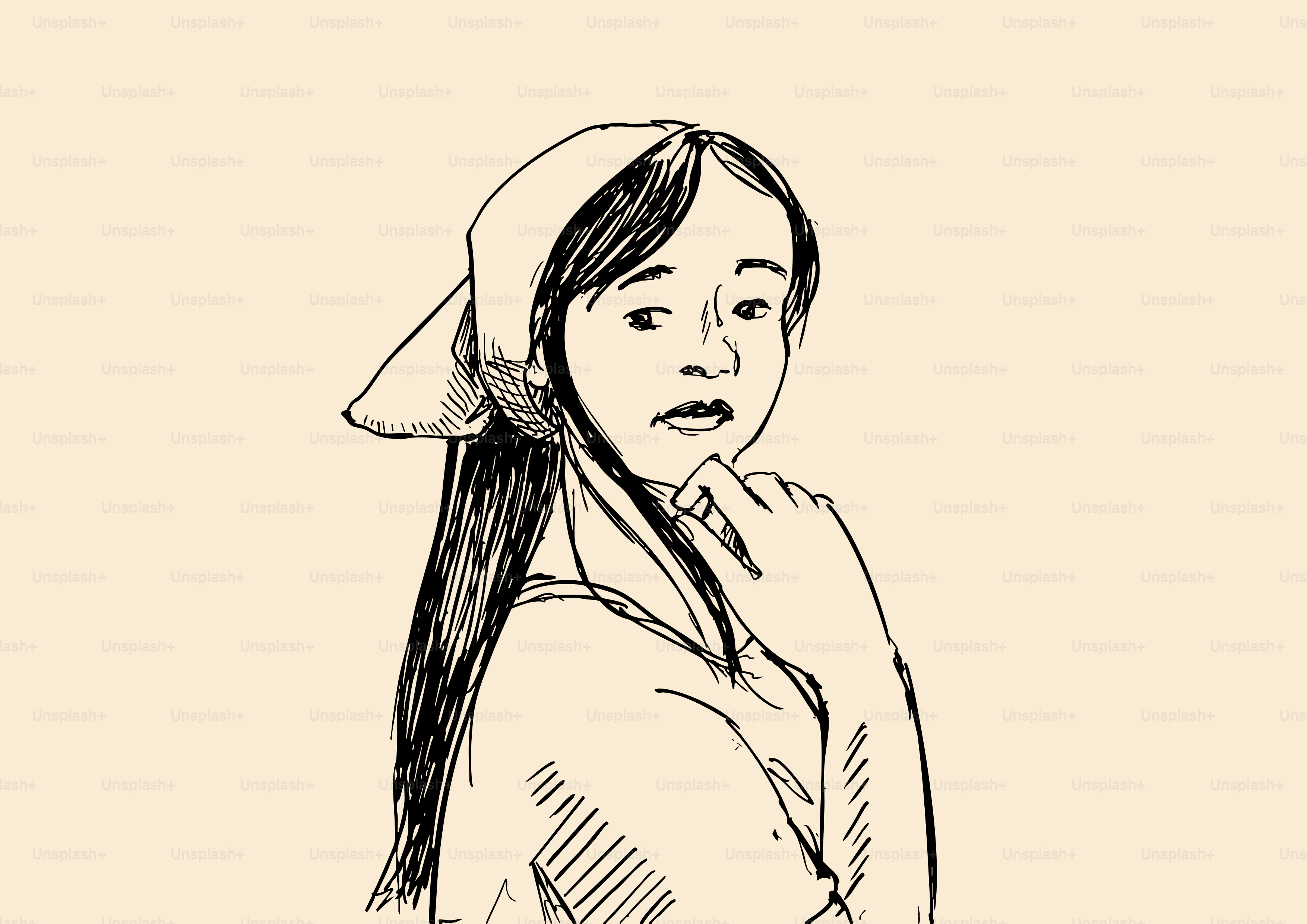 Young woman with headscarf looking over shoulder