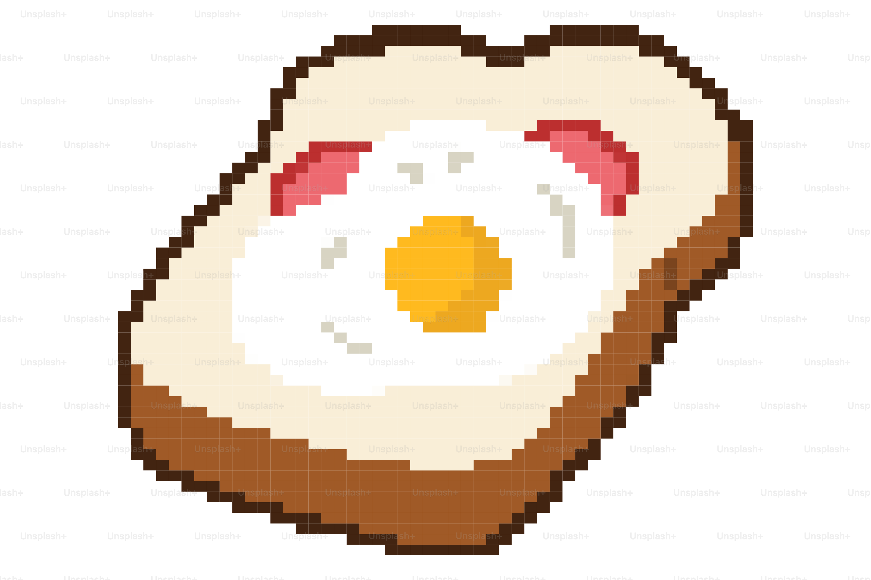 Pixel art toast with fried egg and ham