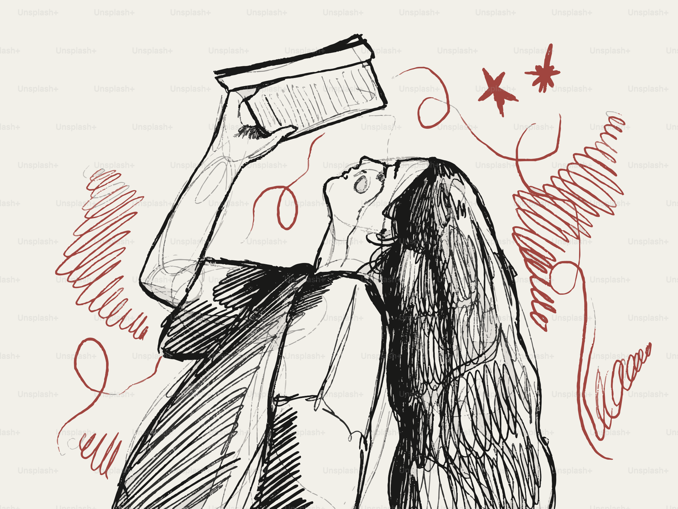 Woman holding a box with eyes closed