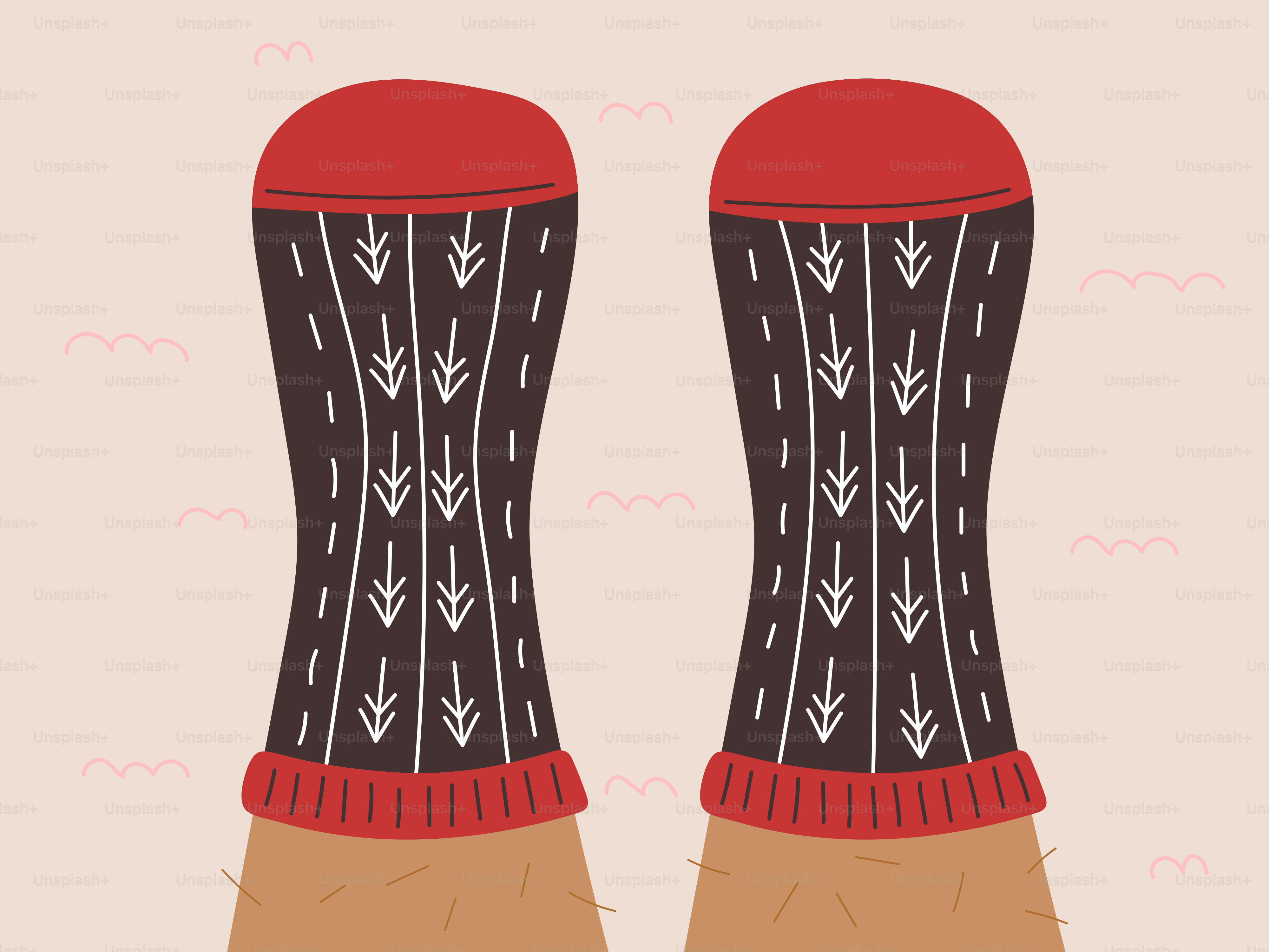 Paio di calzini con motivo a freccia bianca